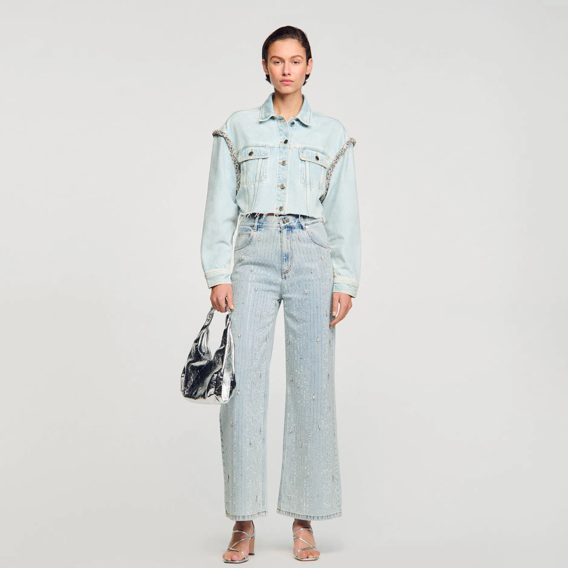 Femme SANDRO Blouson Court En Denim