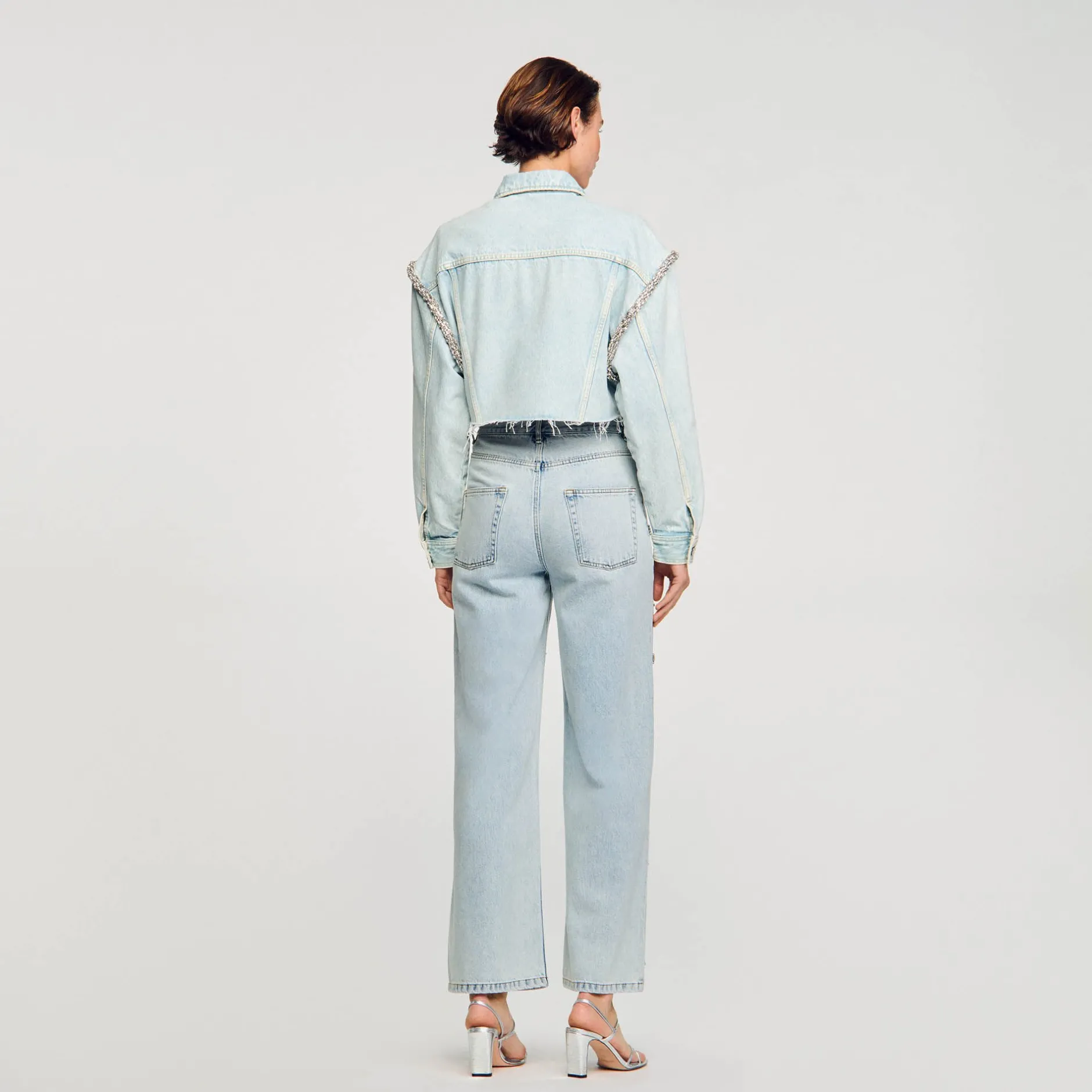Femme SANDRO Blouson Court En Denim