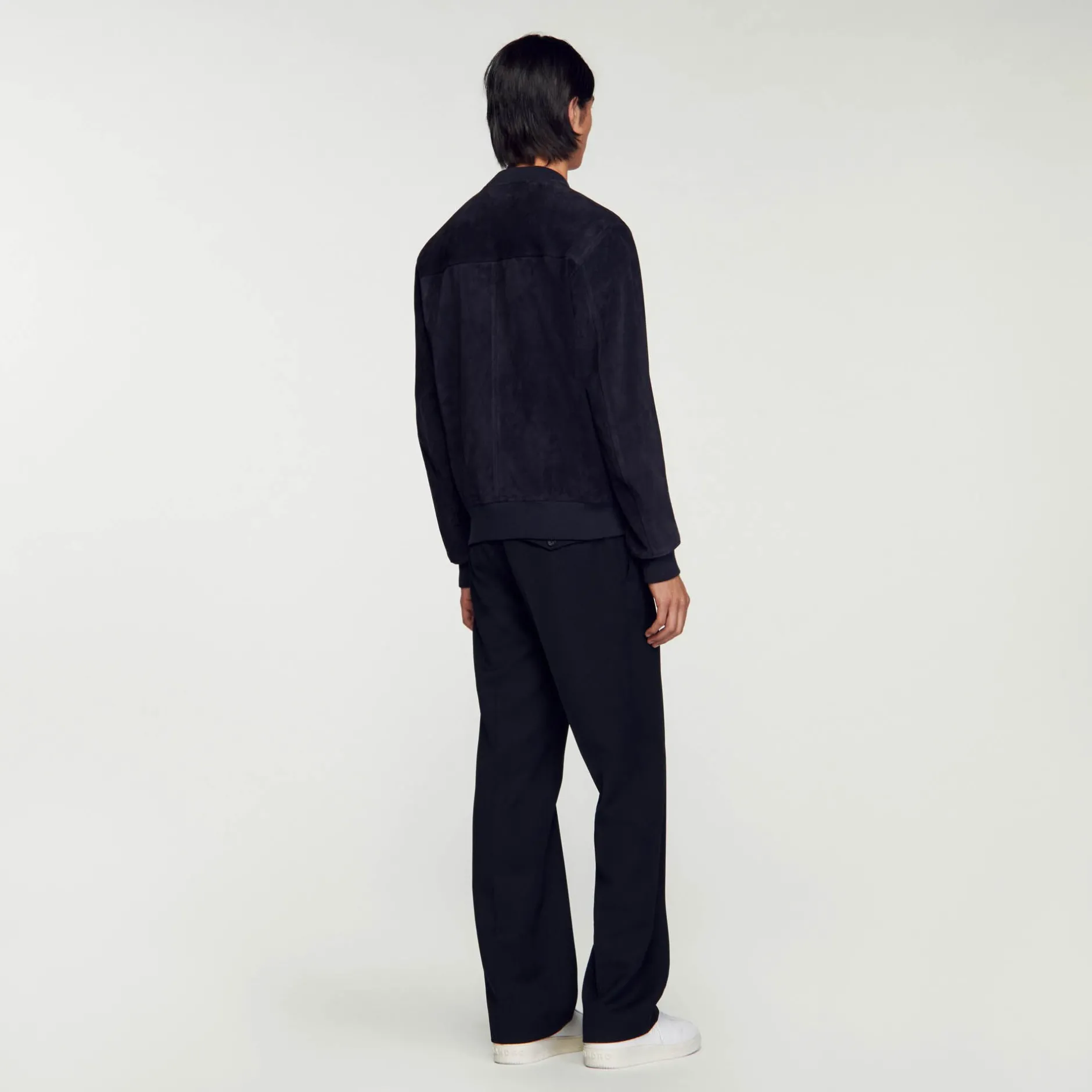 Homme SANDRO Blouson En Cuir Suédé