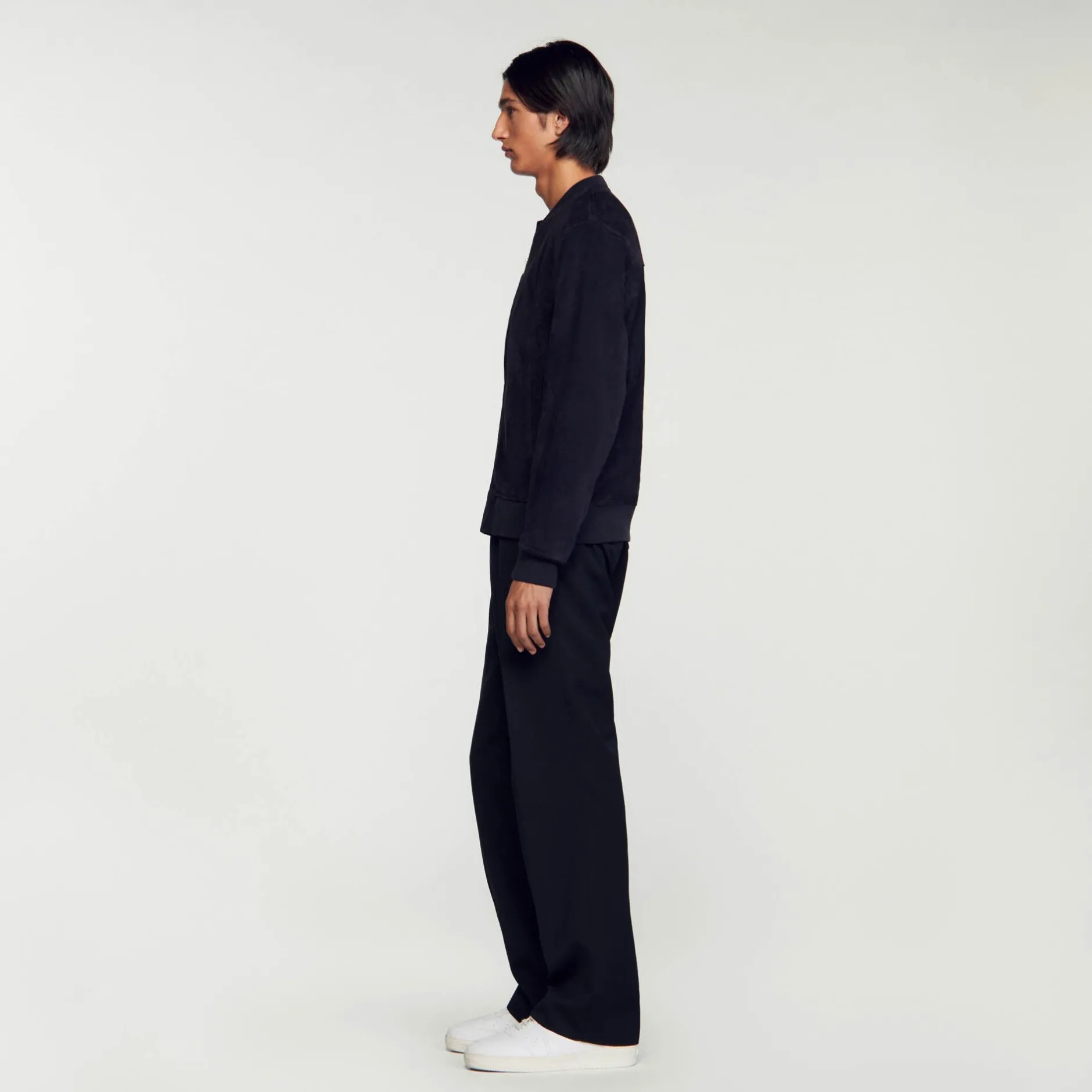 Homme SANDRO Blouson En Cuir Suédé