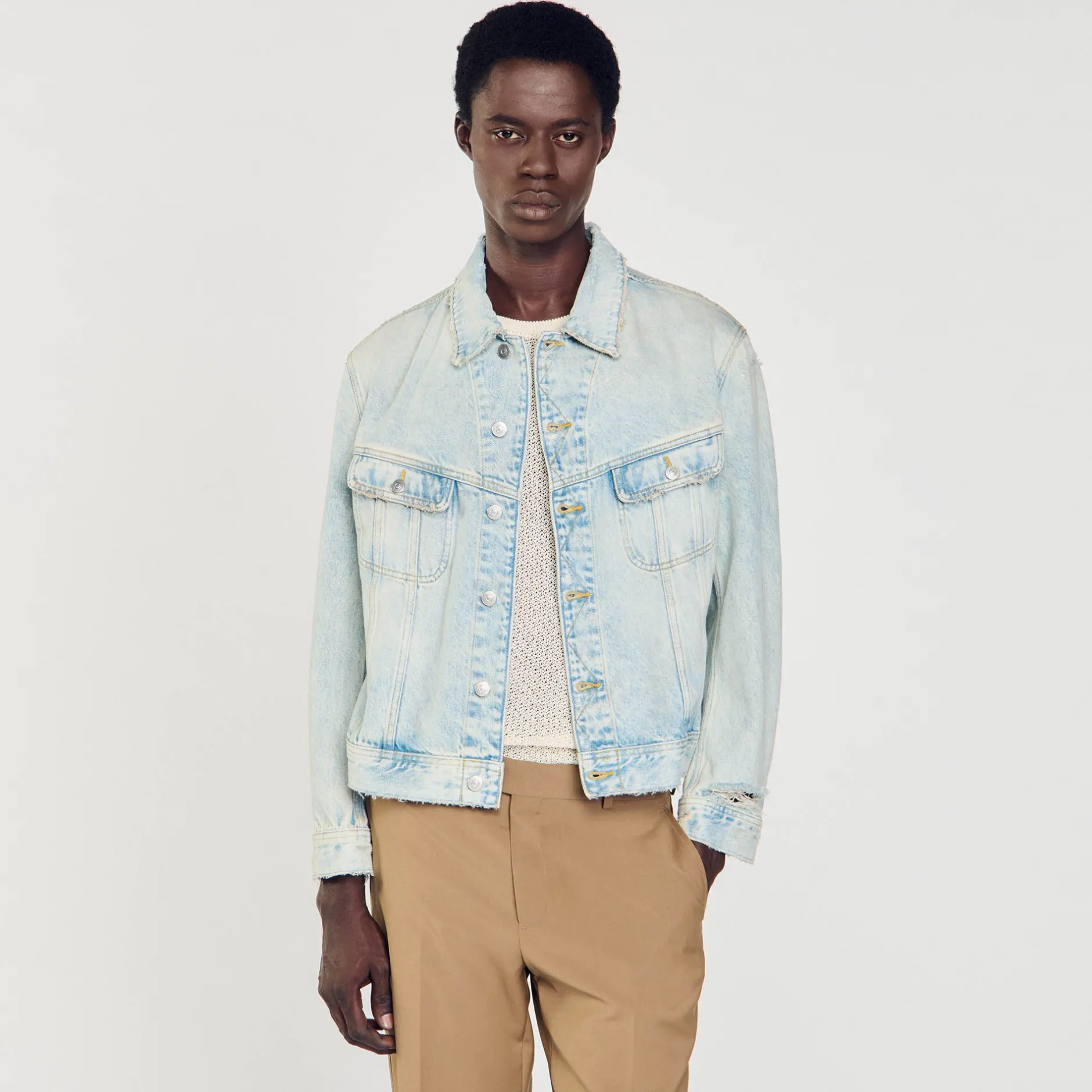 Homme SANDRO Blouson En Délavé