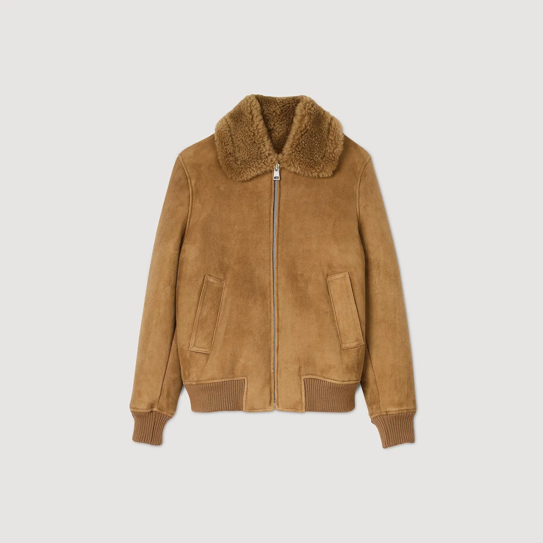 Homme SANDRO Blouson En Peau Retournée