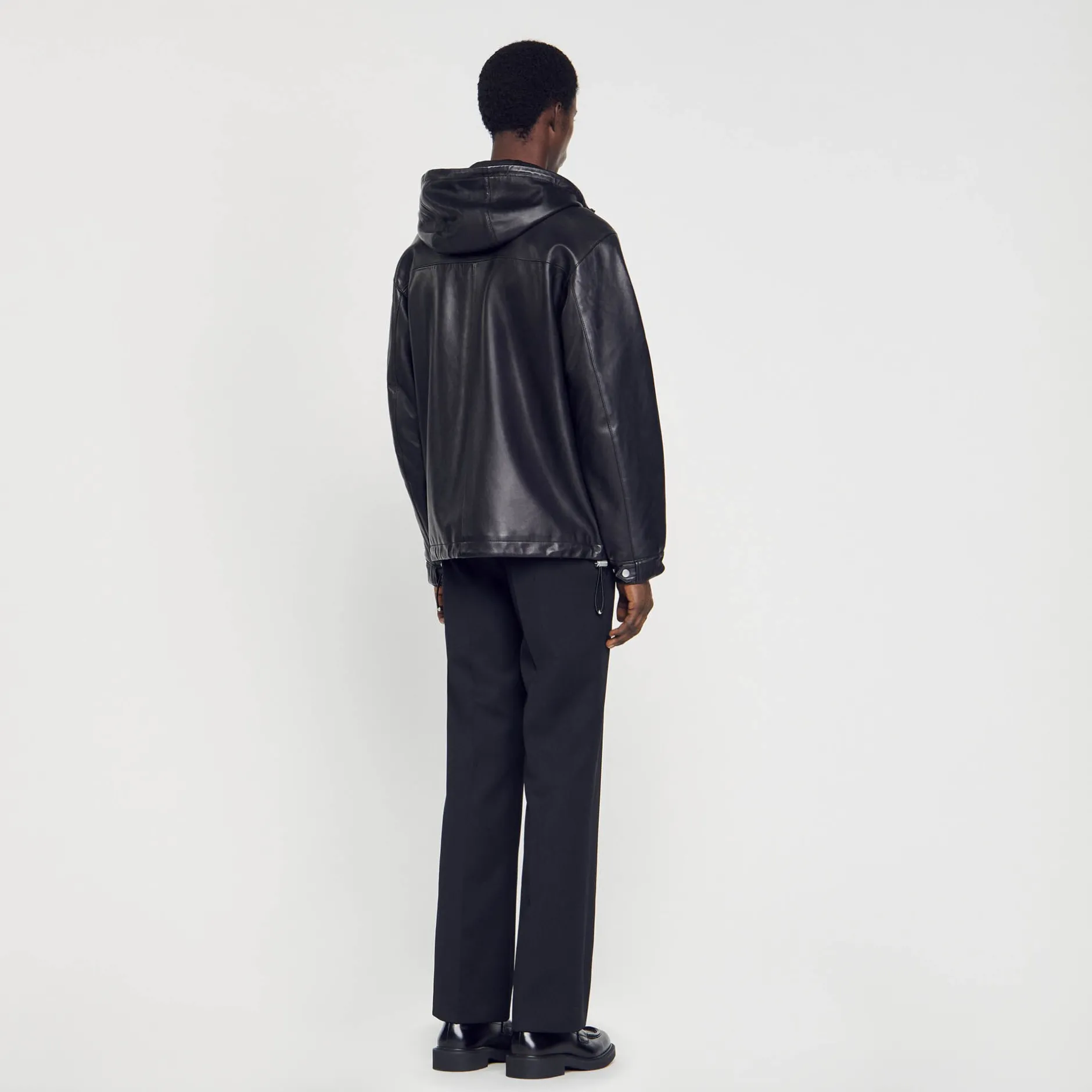 Homme SANDRO Blouson Oversize En Cuir