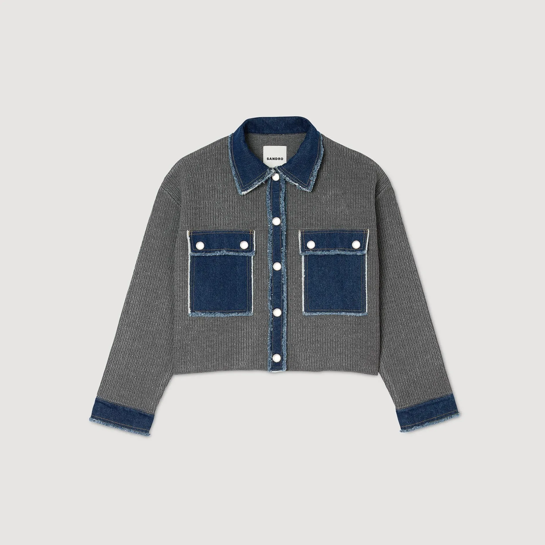 Femme SANDRO Cardicoat En Maille Et Jean