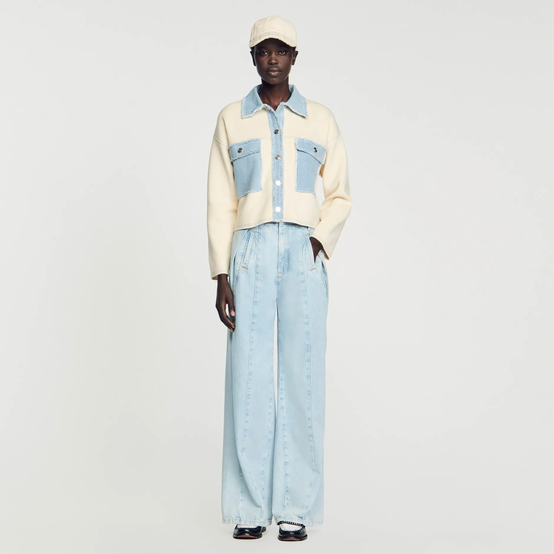 Femme SANDRO Cardicoat Oversize Bimatières