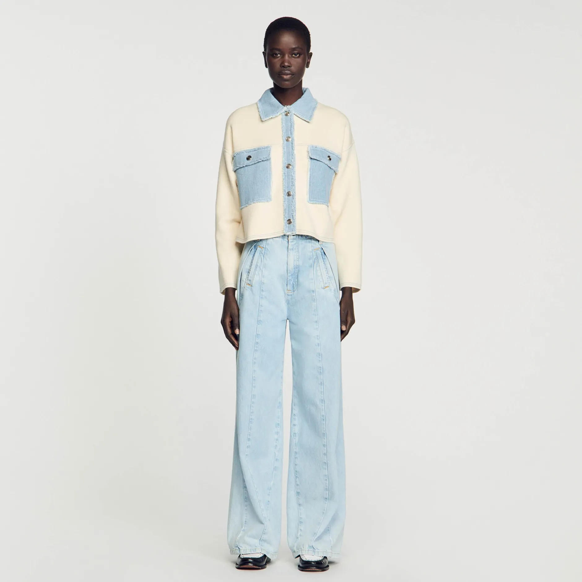 Femme SANDRO Cardicoat Oversize Bimatières