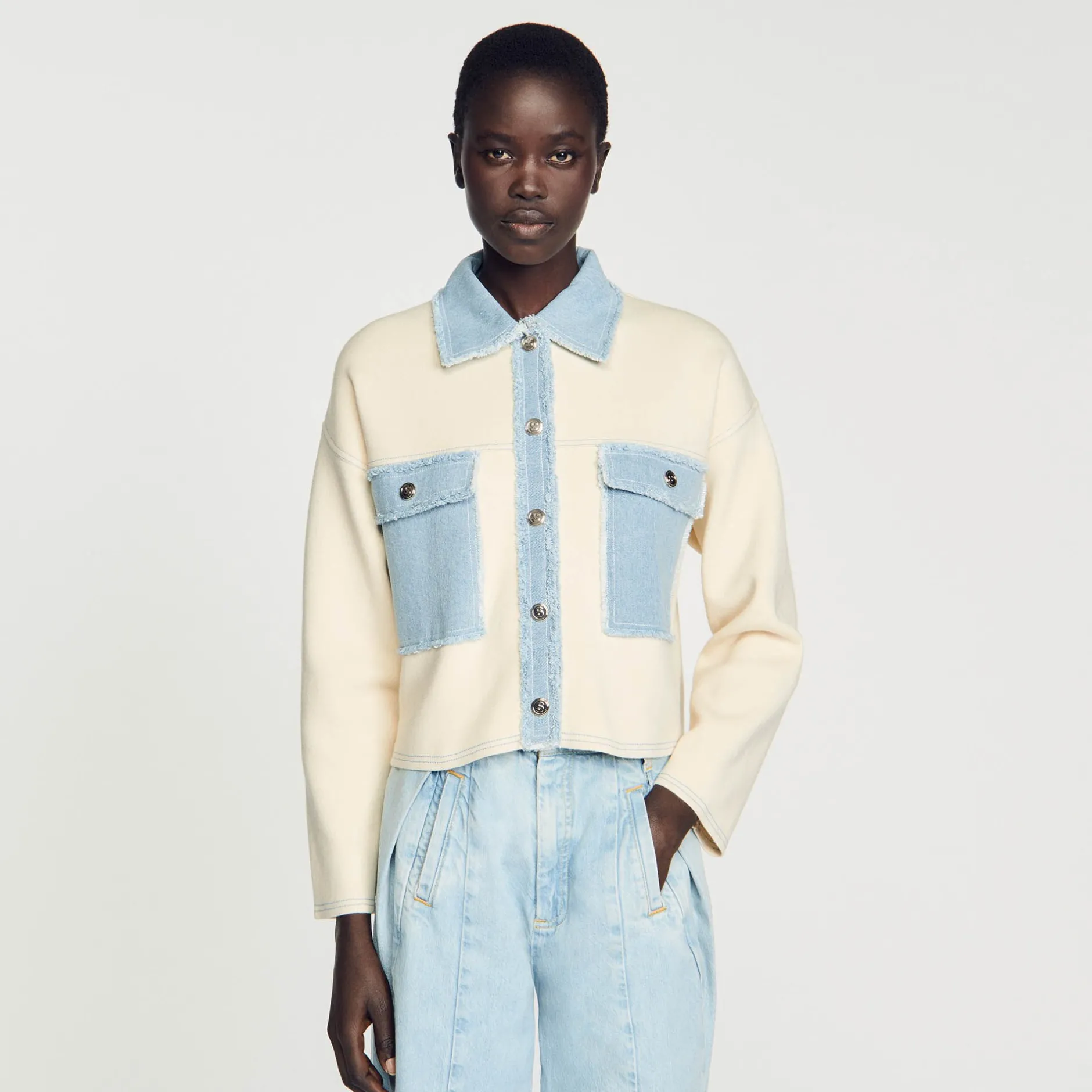 Femme SANDRO Cardicoat Oversize Bimatières