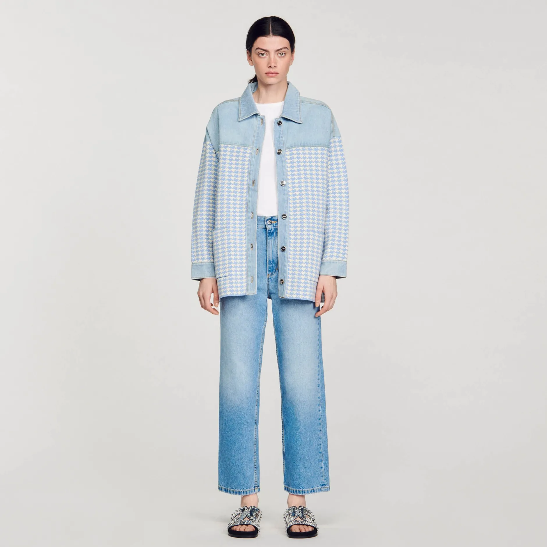 Femme SANDRO Cardicoat Pied-de-poule