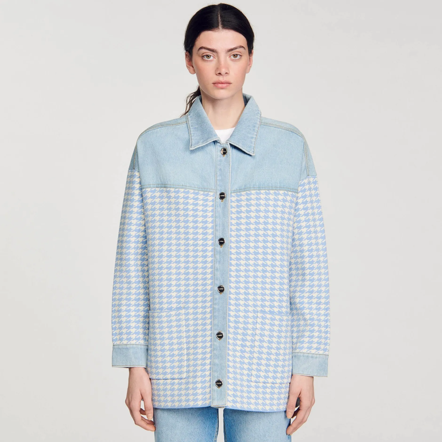 Femme SANDRO Cardicoat Pied-de-poule