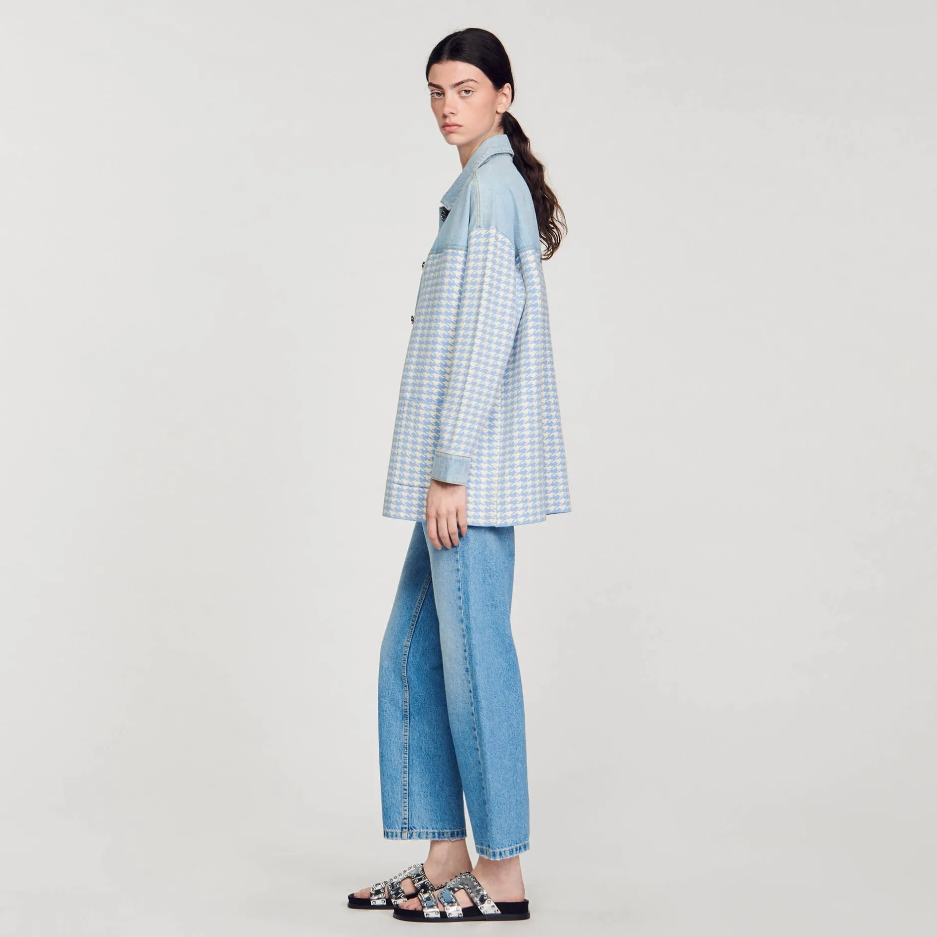 Femme SANDRO Cardicoat Pied-de-poule