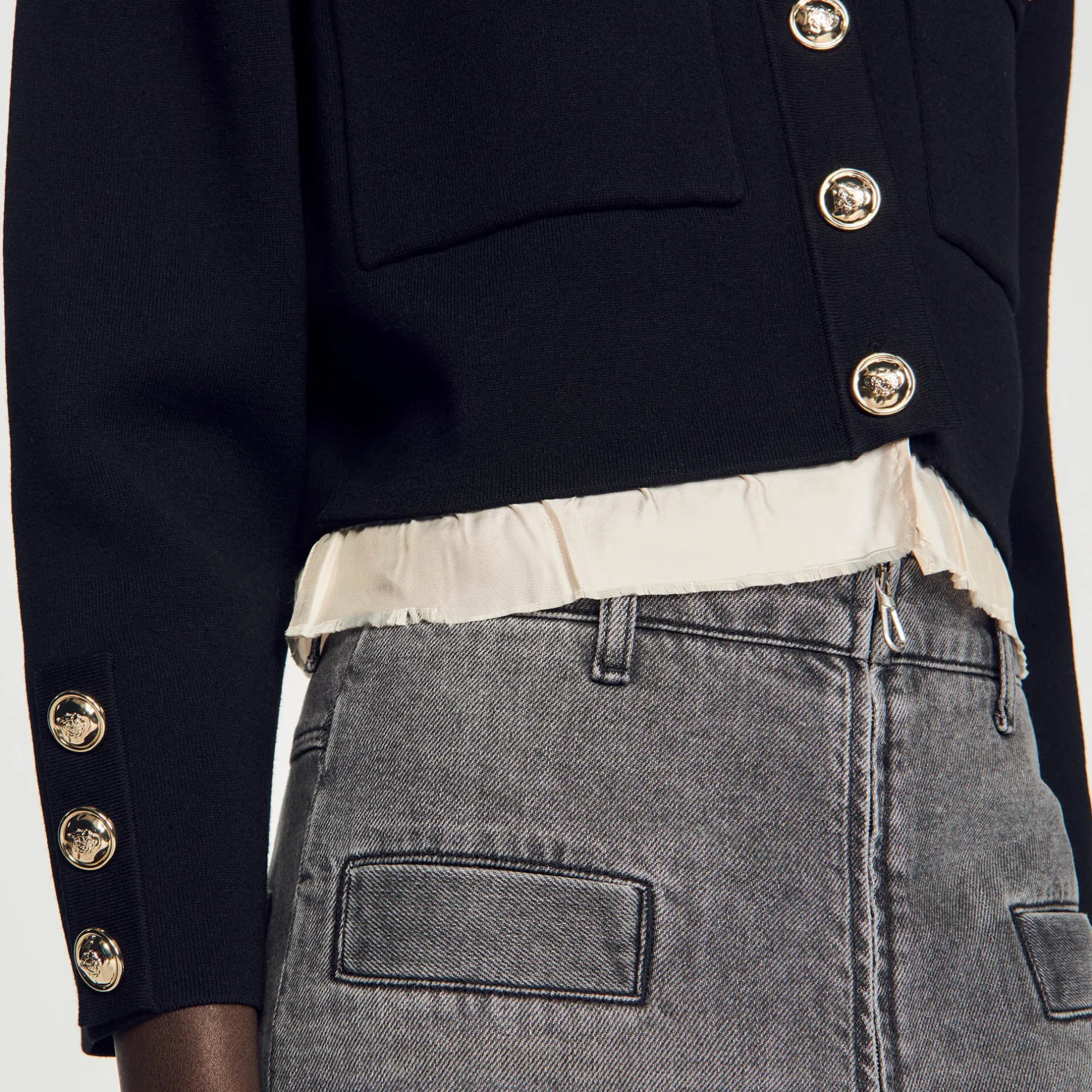 Femme SANDRO Cardigan à Col Chemise