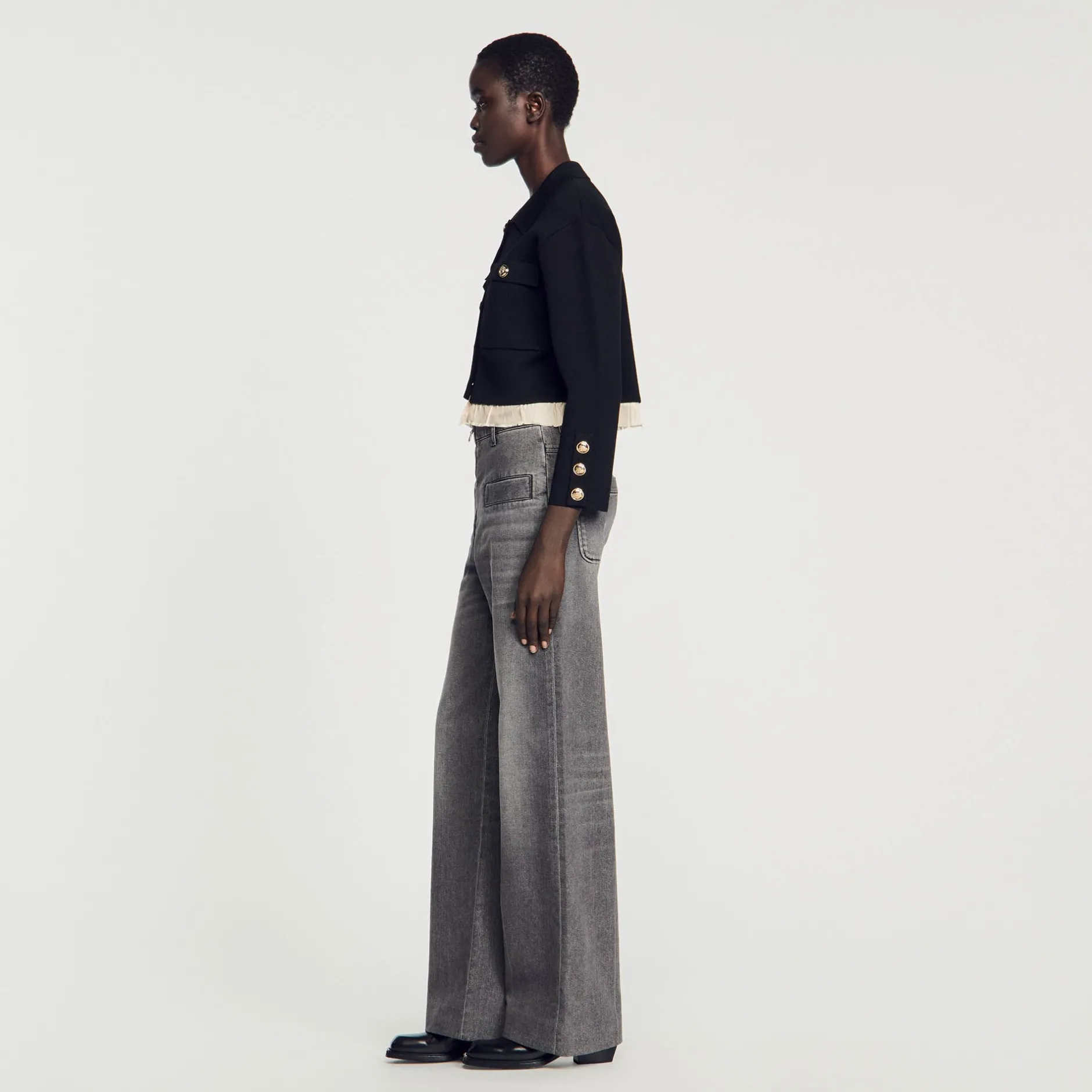 Femme SANDRO Cardigan à Col Chemise