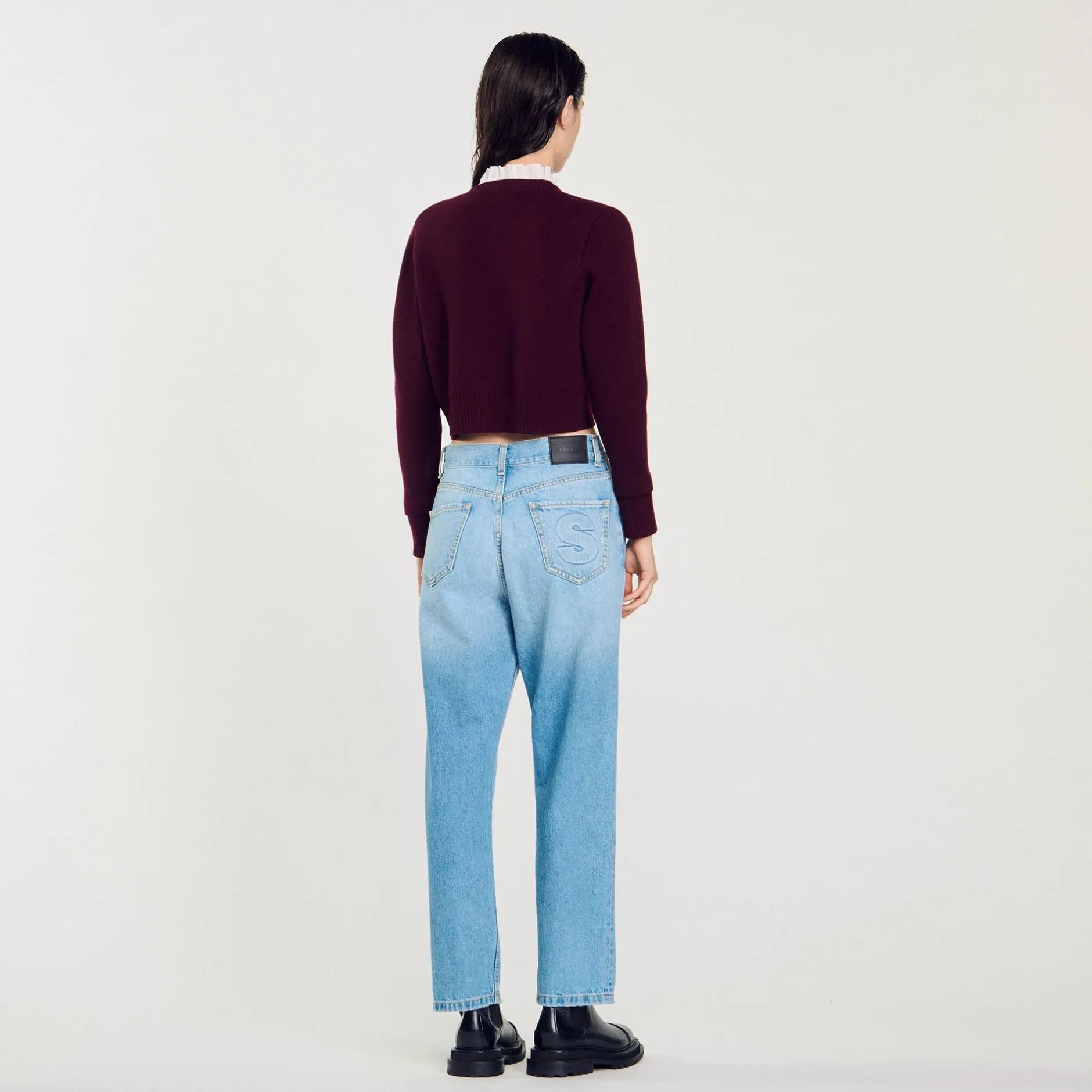 Femme SANDRO Cardigan En Maille à Col Amovible