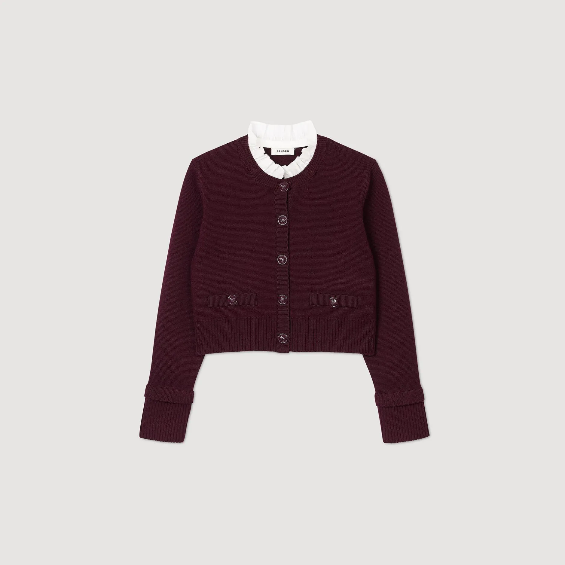 Femme SANDRO Cardigan En Maille à Col Amovible