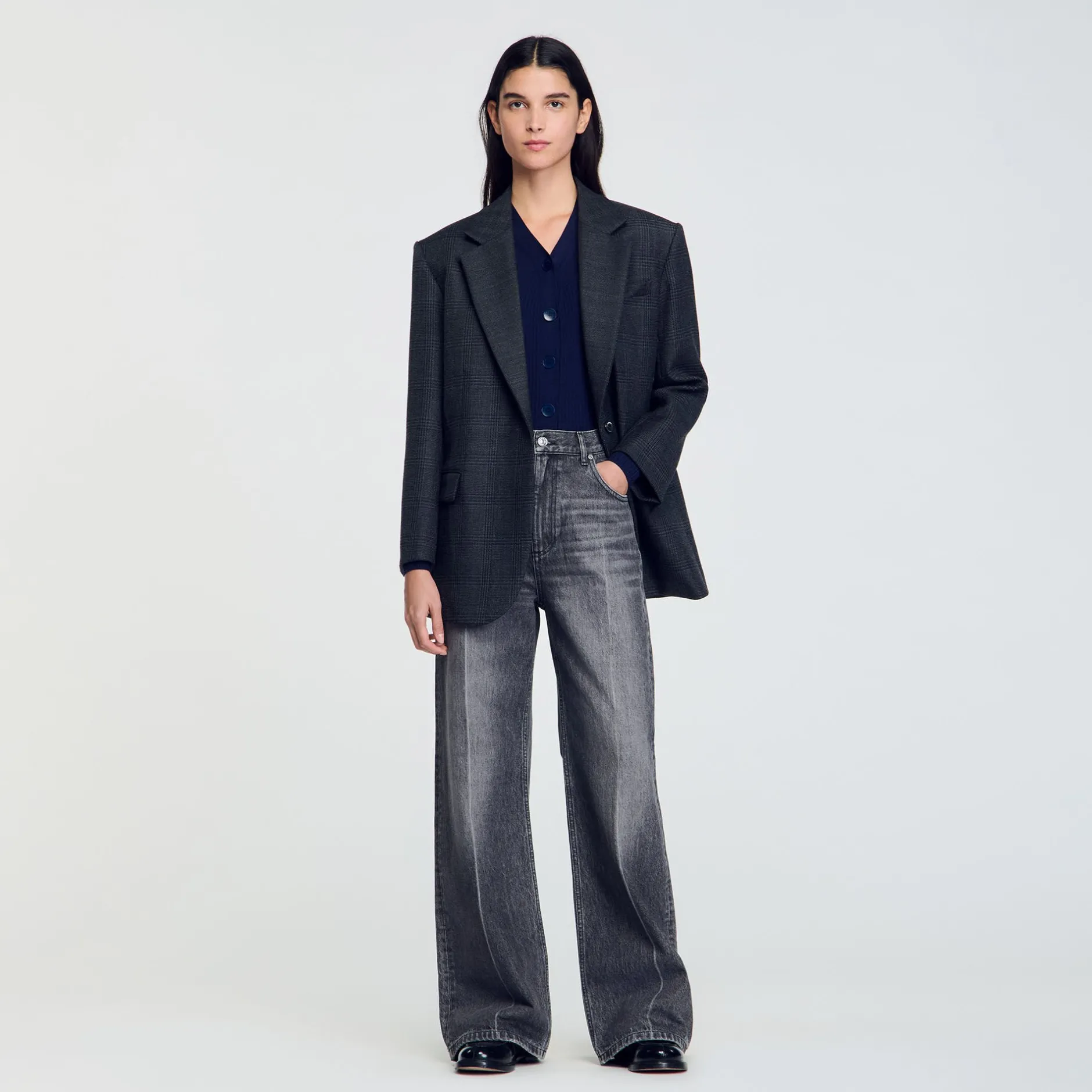 Femme SANDRO Cardigan En Maille Côtelée