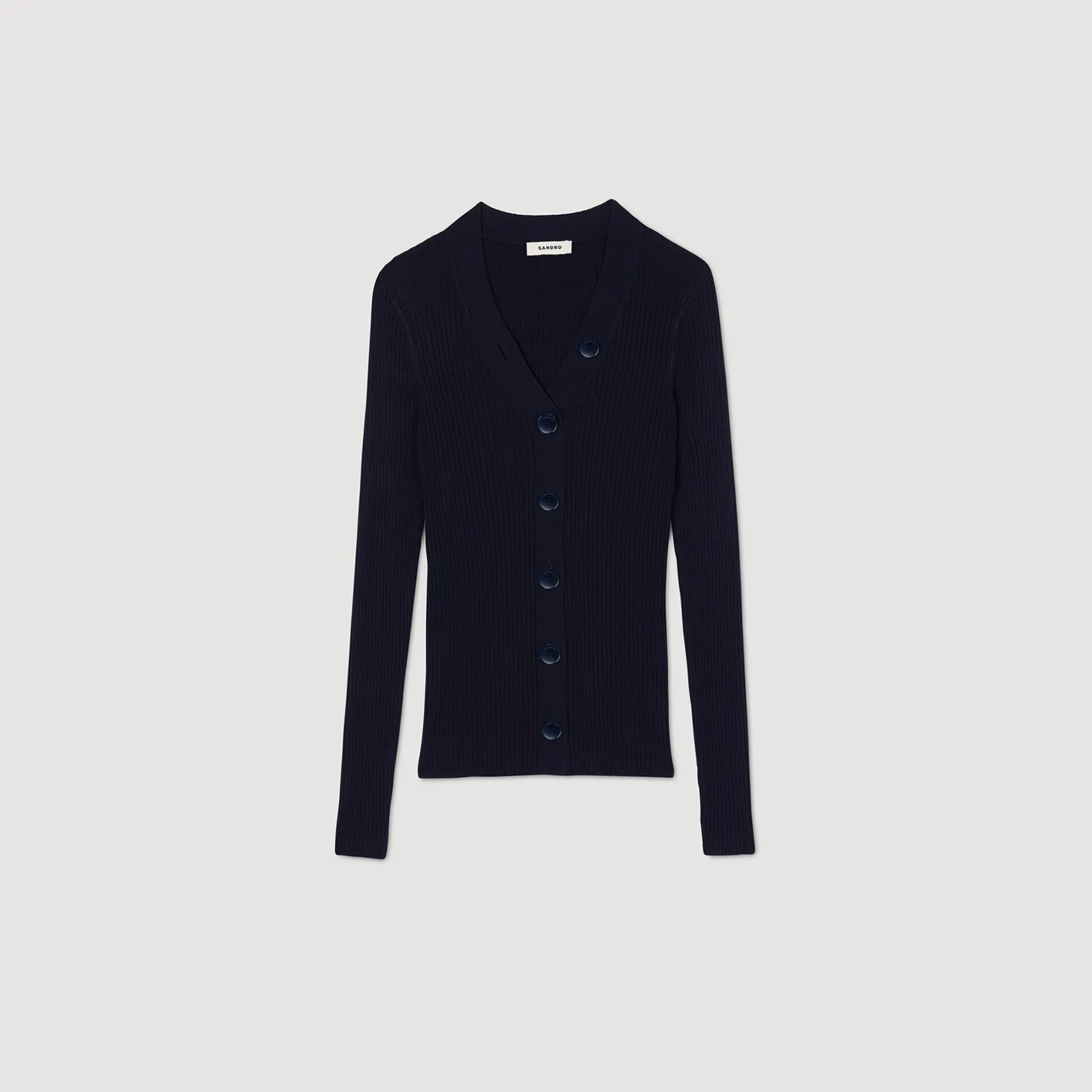 Femme SANDRO Cardigan En Maille Côtelée