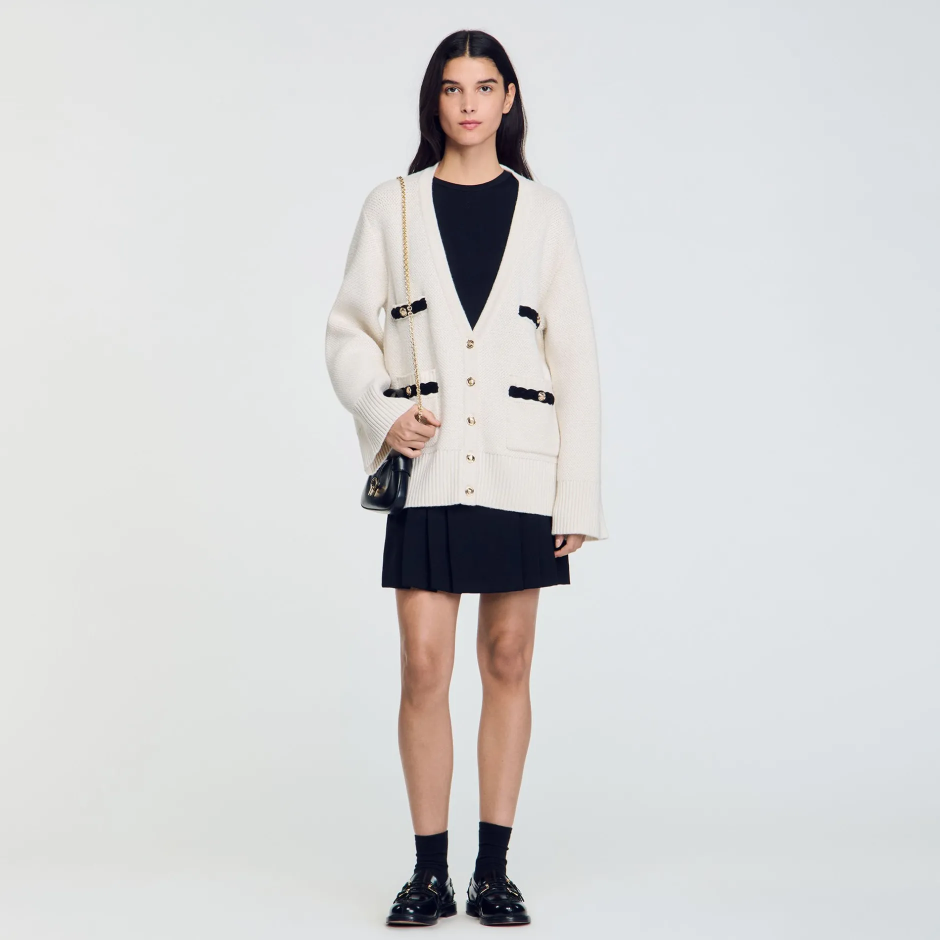 Femme SANDRO Cardigan Long En Laine