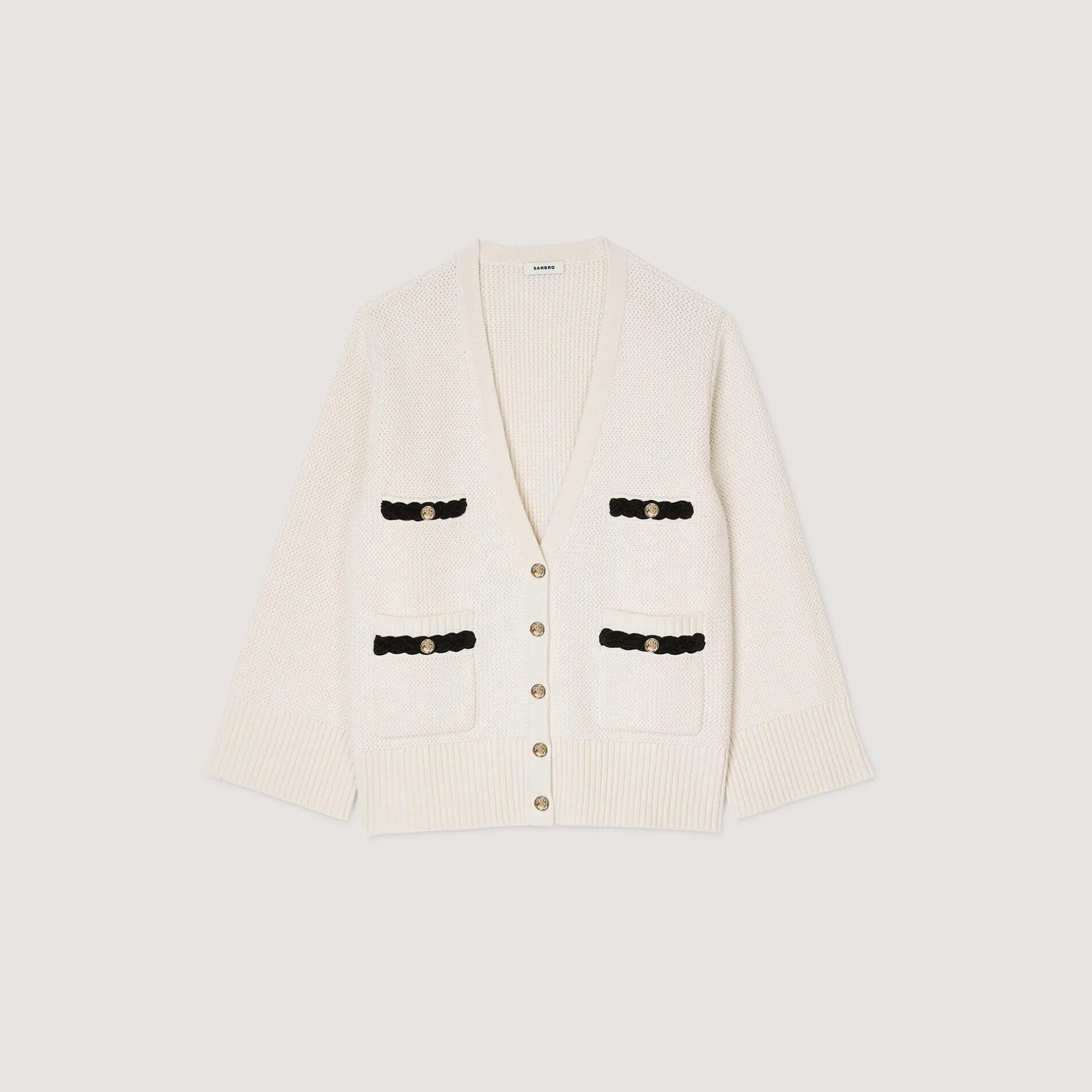 Femme SANDRO Cardigan Long En Laine