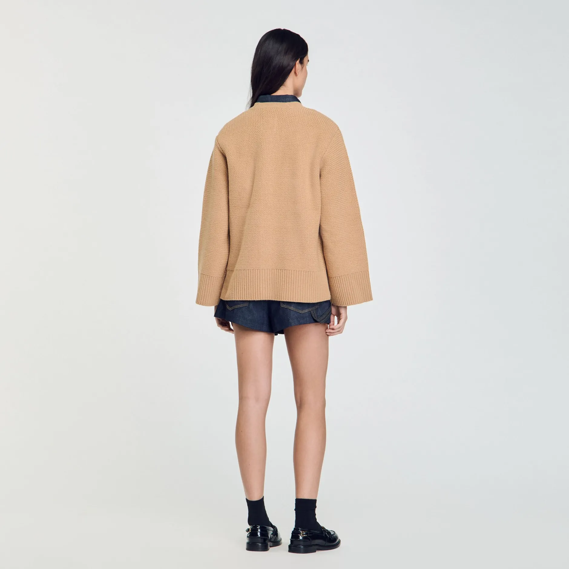 Femme SANDRO Cardigan Long En Laine