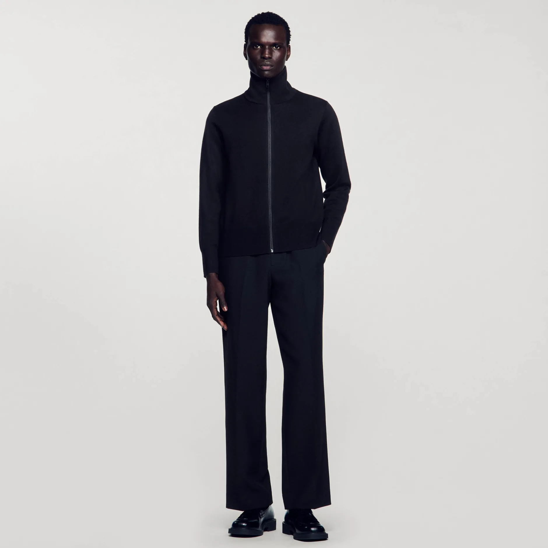 Homme SANDRO Cardigan Zippé En Laine