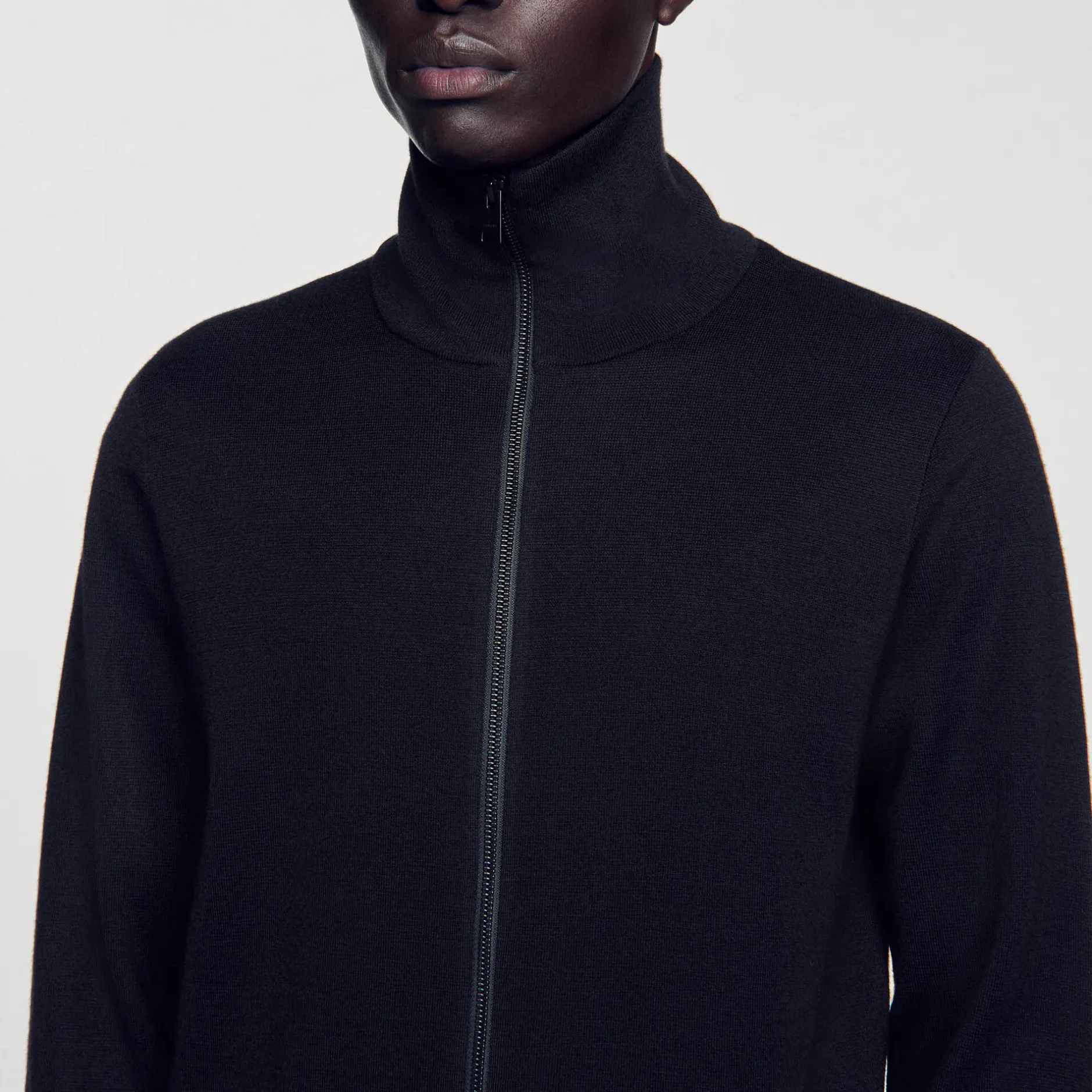 Homme SANDRO Cardigan Zippé En Laine