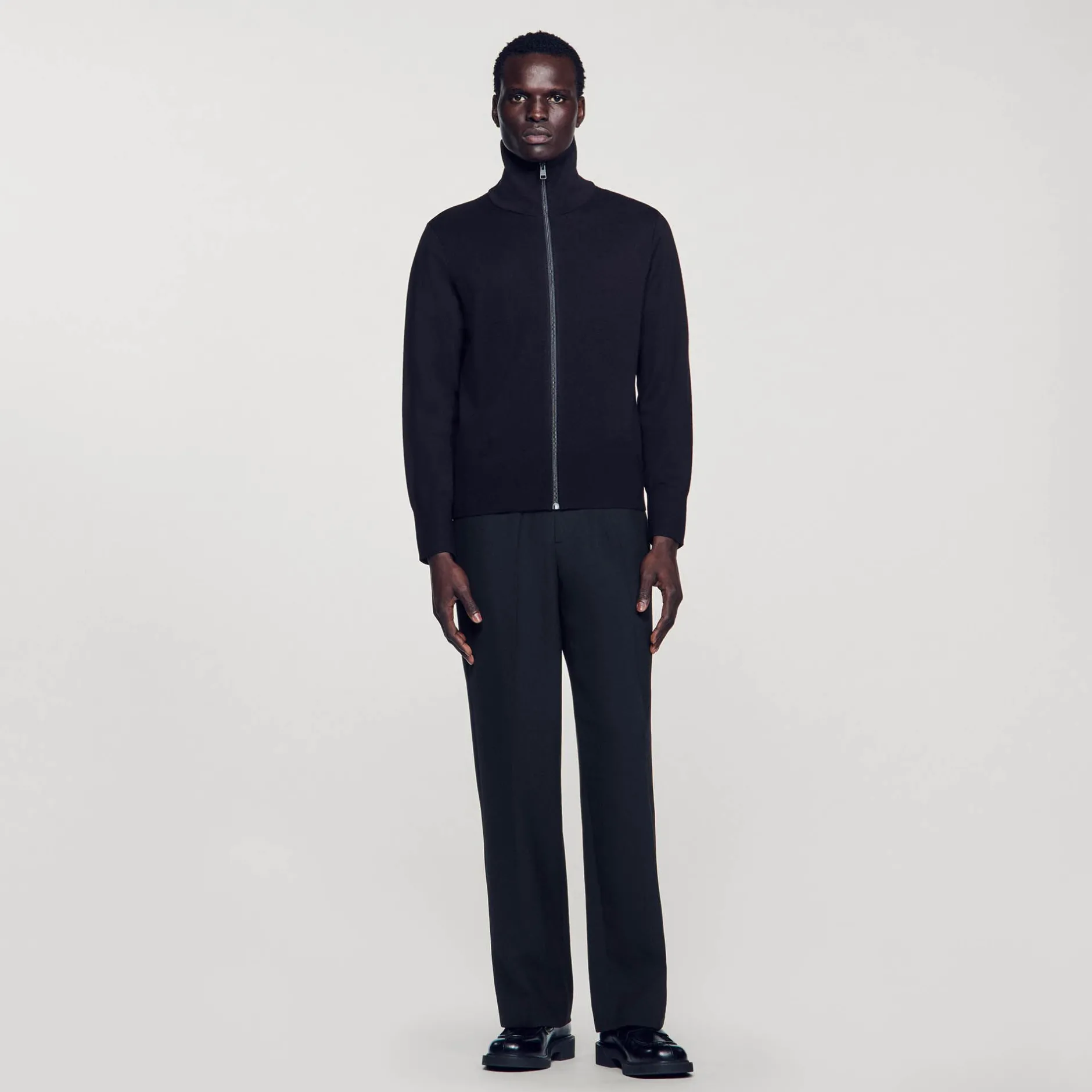 Homme SANDRO Cardigan Zippé En Laine