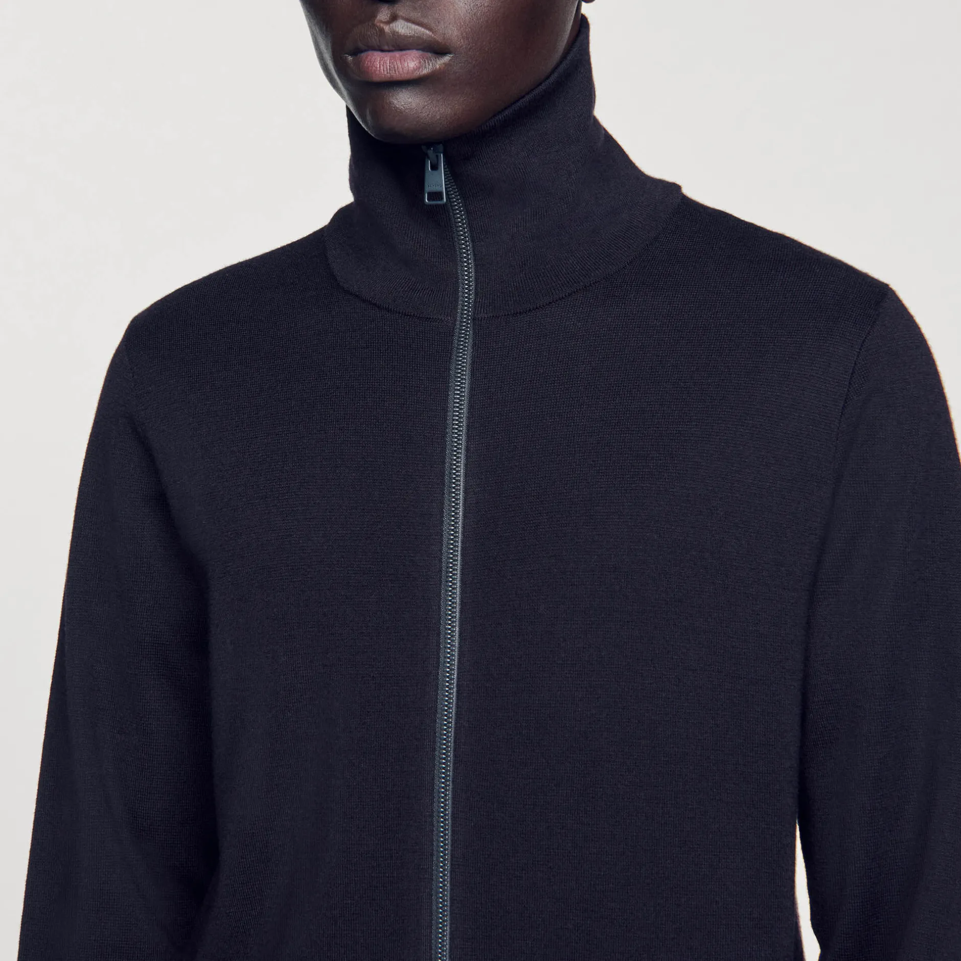 Homme SANDRO Cardigan Zippé En Laine