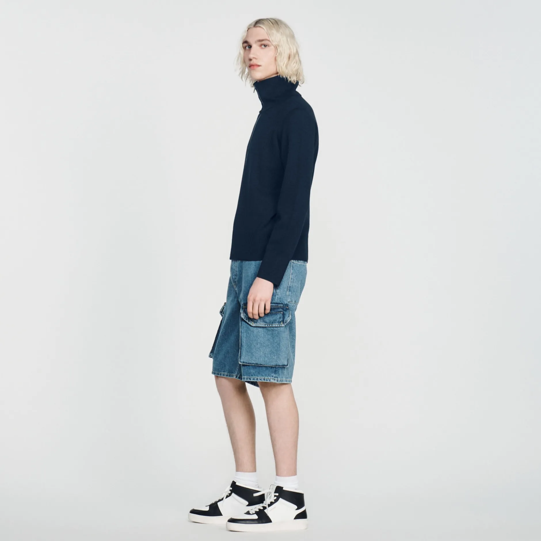 Homme SANDRO Cardigan Zippé En Laine