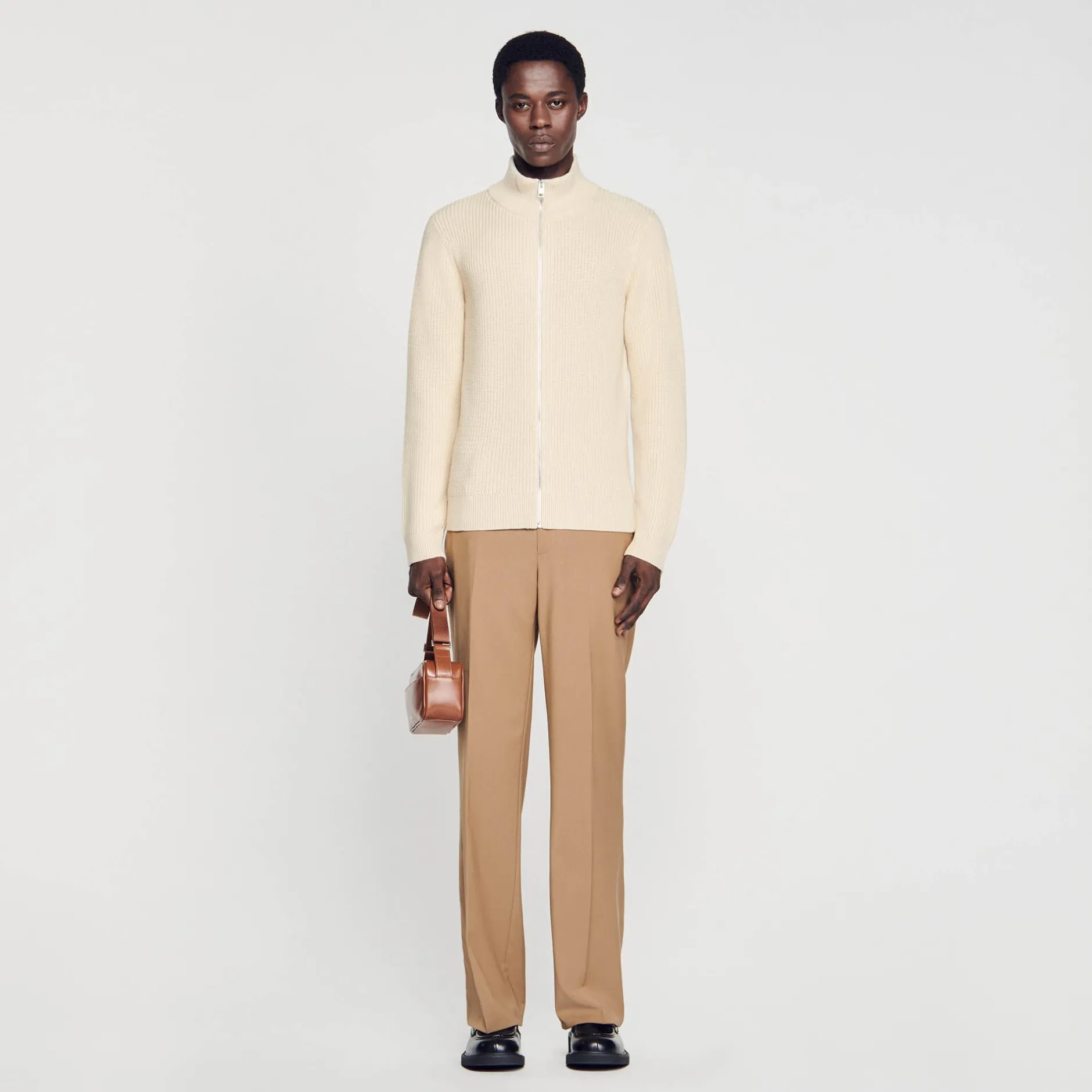 Homme SANDRO Cardigan Zippé En Maille