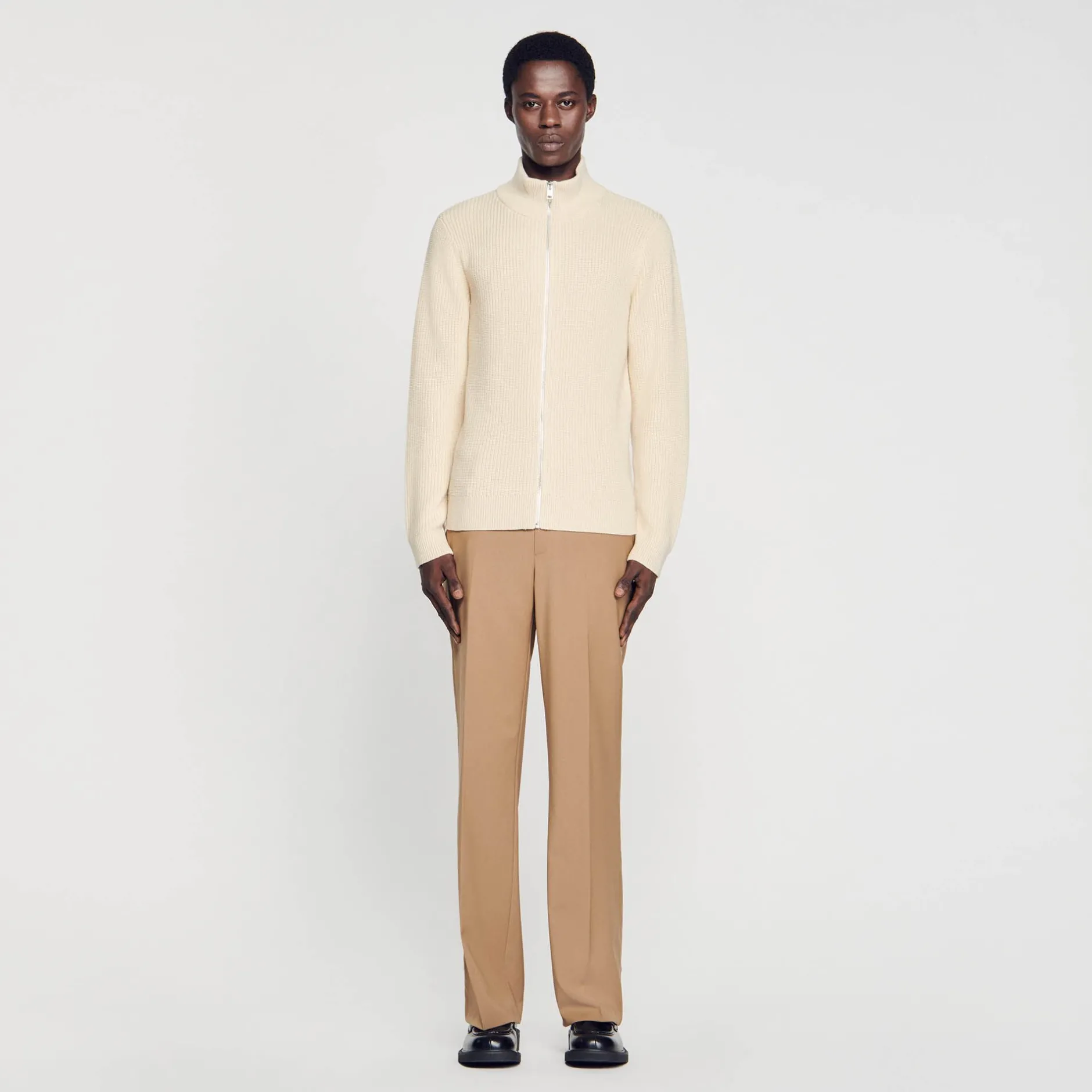 Homme SANDRO Cardigan Zippé En Maille
