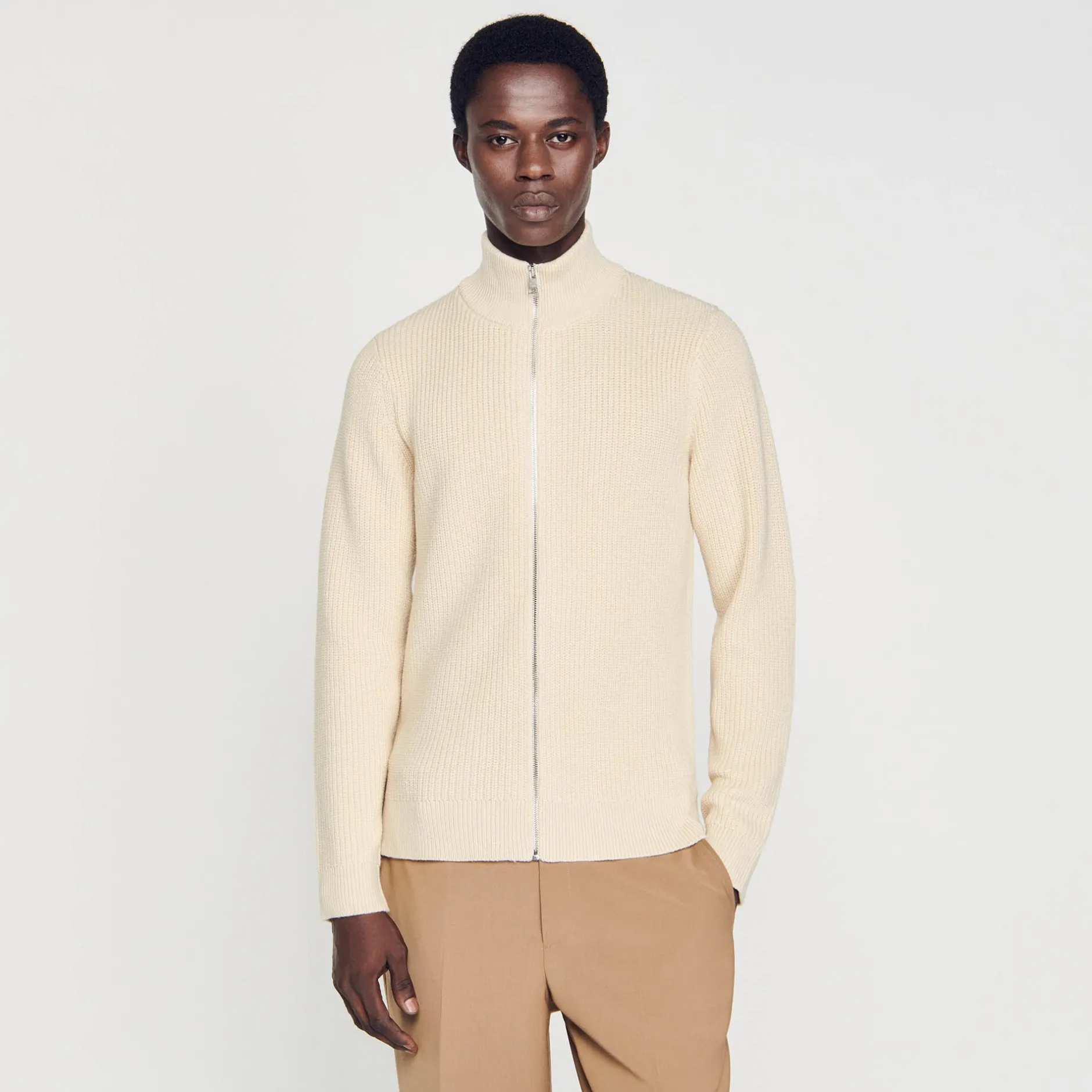 Homme SANDRO Cardigan Zippé En Maille