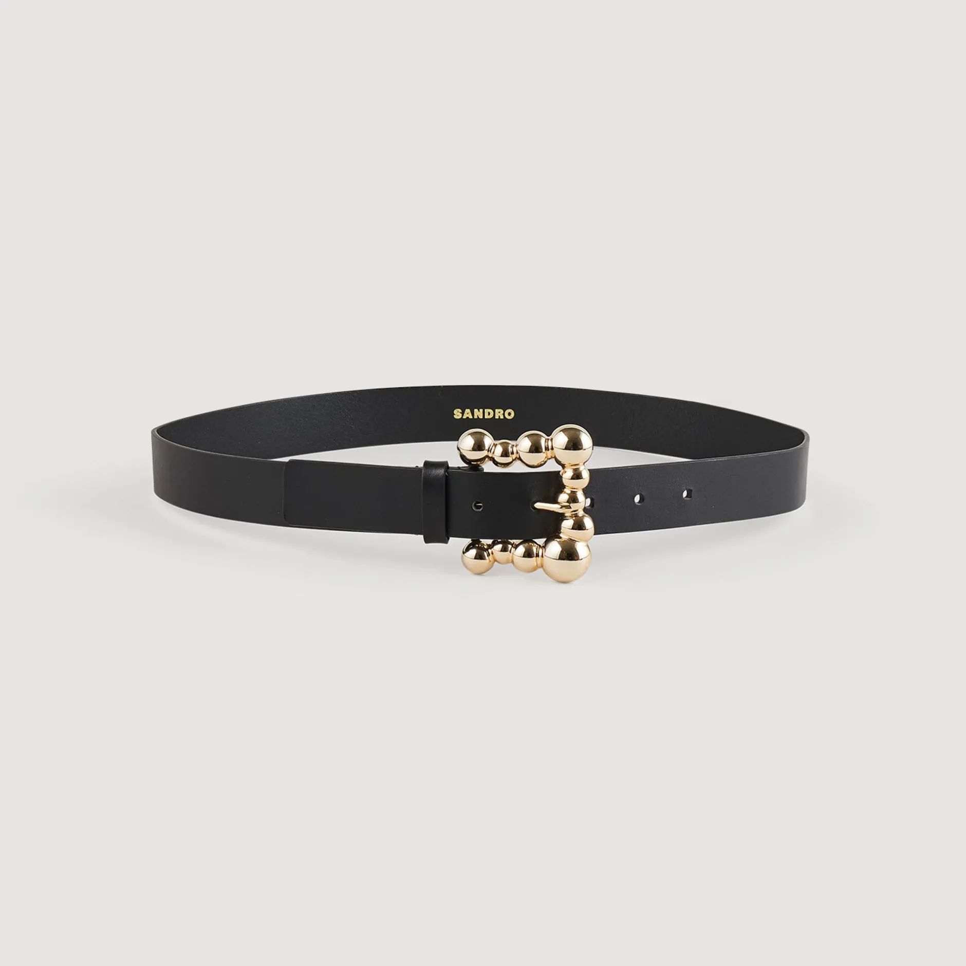 Femme SANDRO Ceinture Large En Cuir Et Boucle Carrée