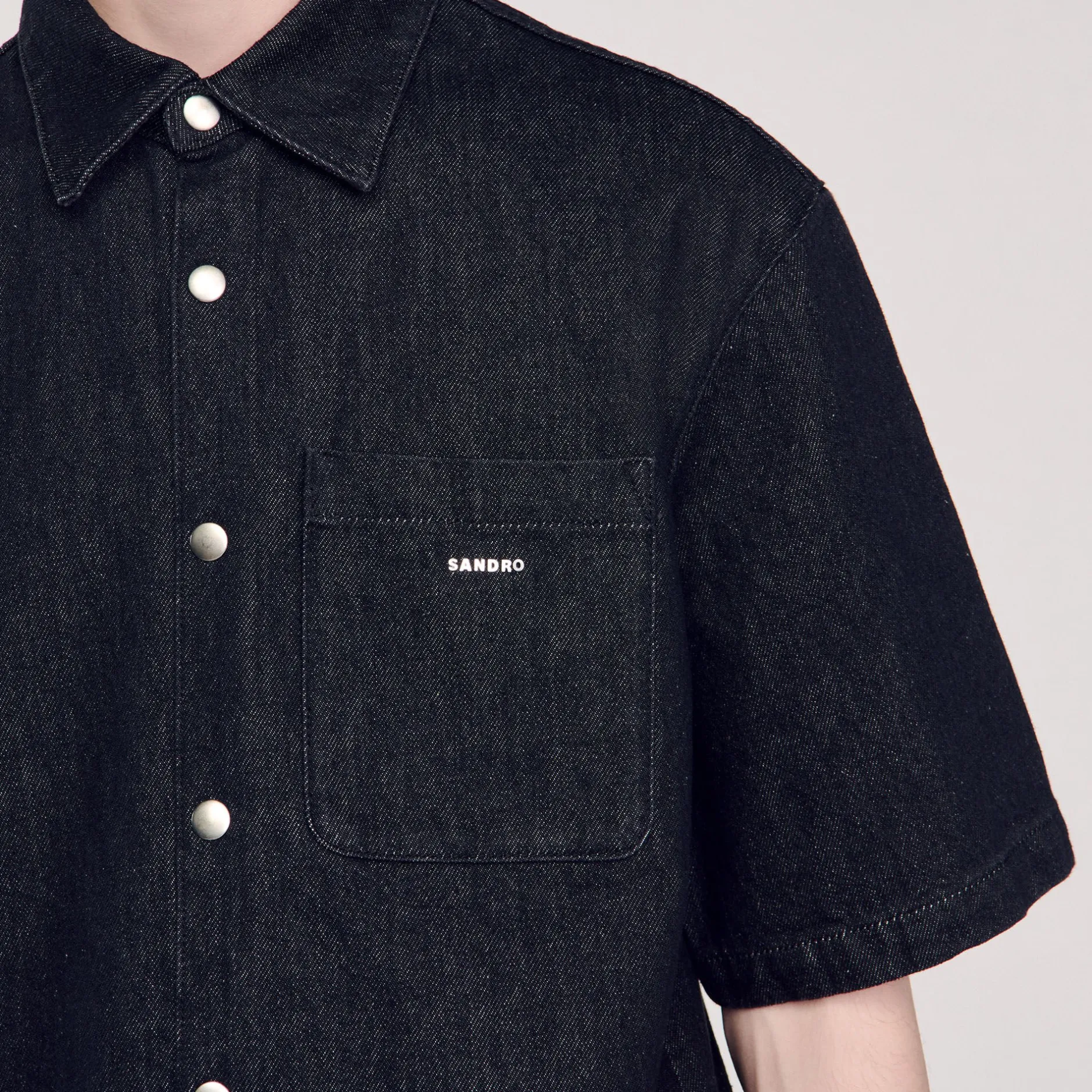 Homme SANDRO Chemise En Denim Brut