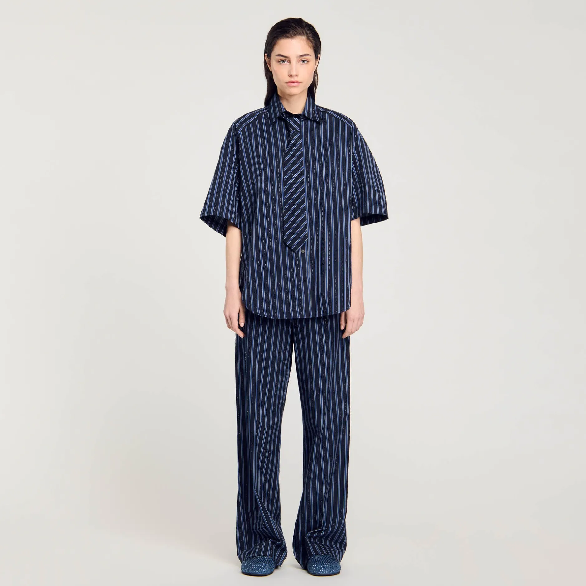 Femme SANDRO Chemise Strassée à Cravate
