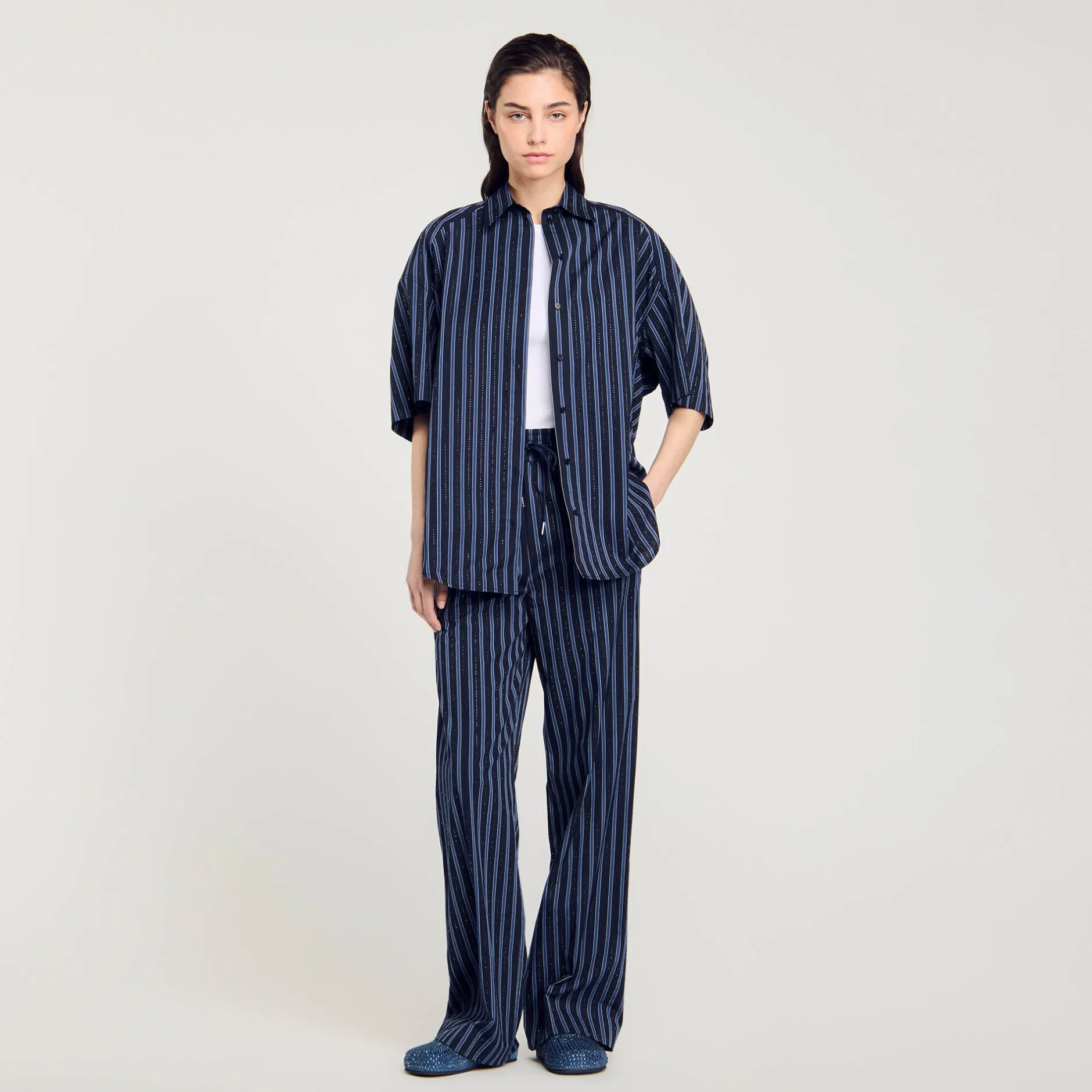 Femme SANDRO Chemise Strassée à Cravate
