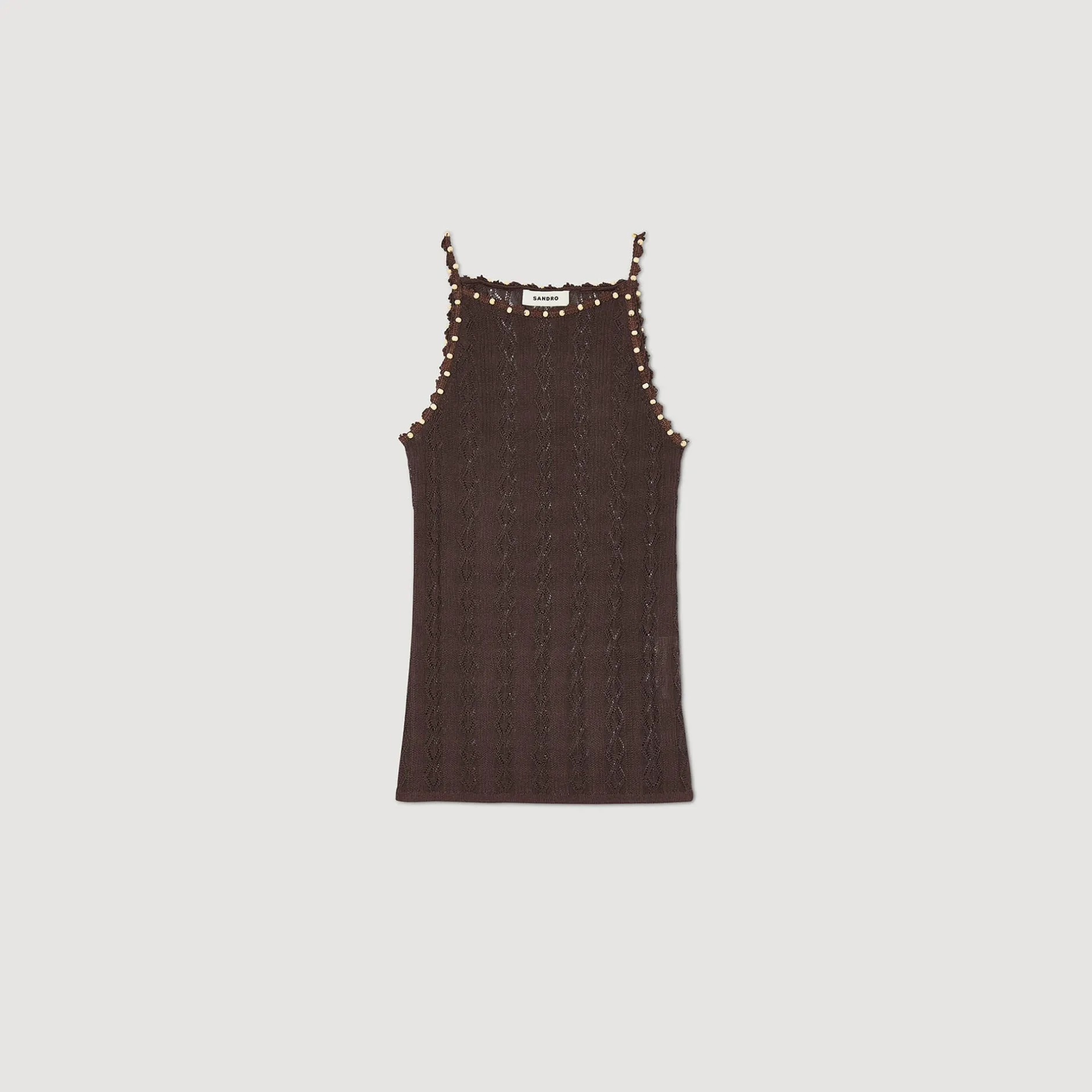 Femme SANDRO Débardeur En Maille à Perles