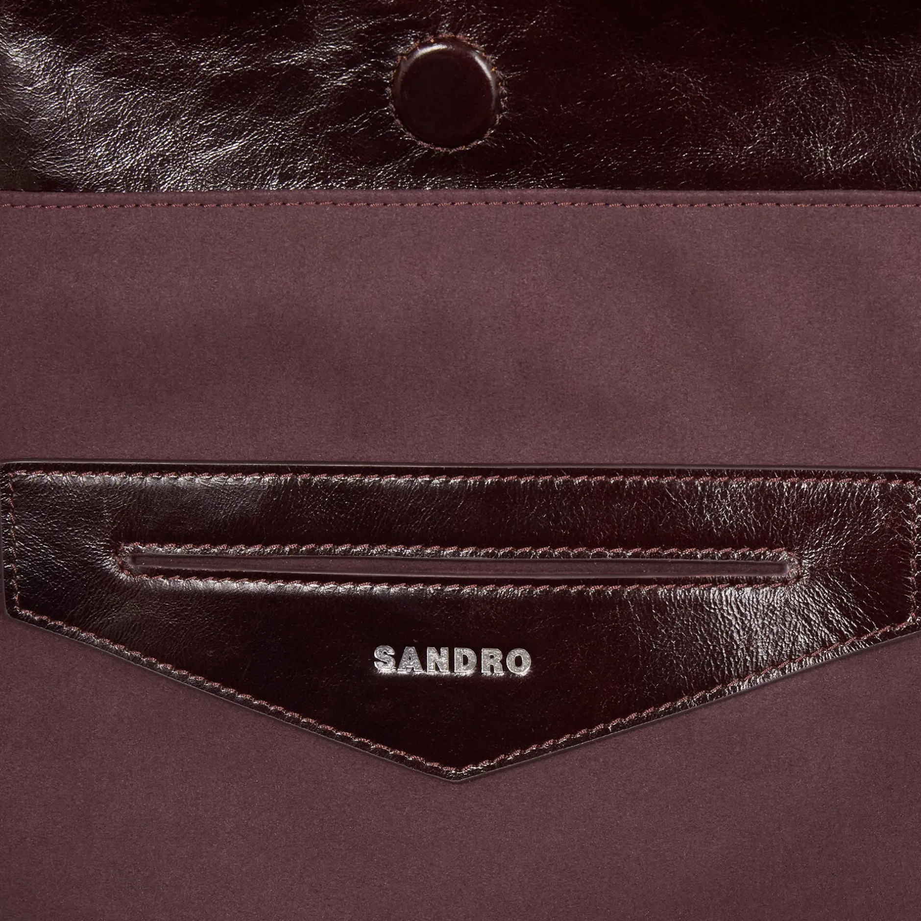 Femme SANDRO Grand Sac En Cuir Brillant