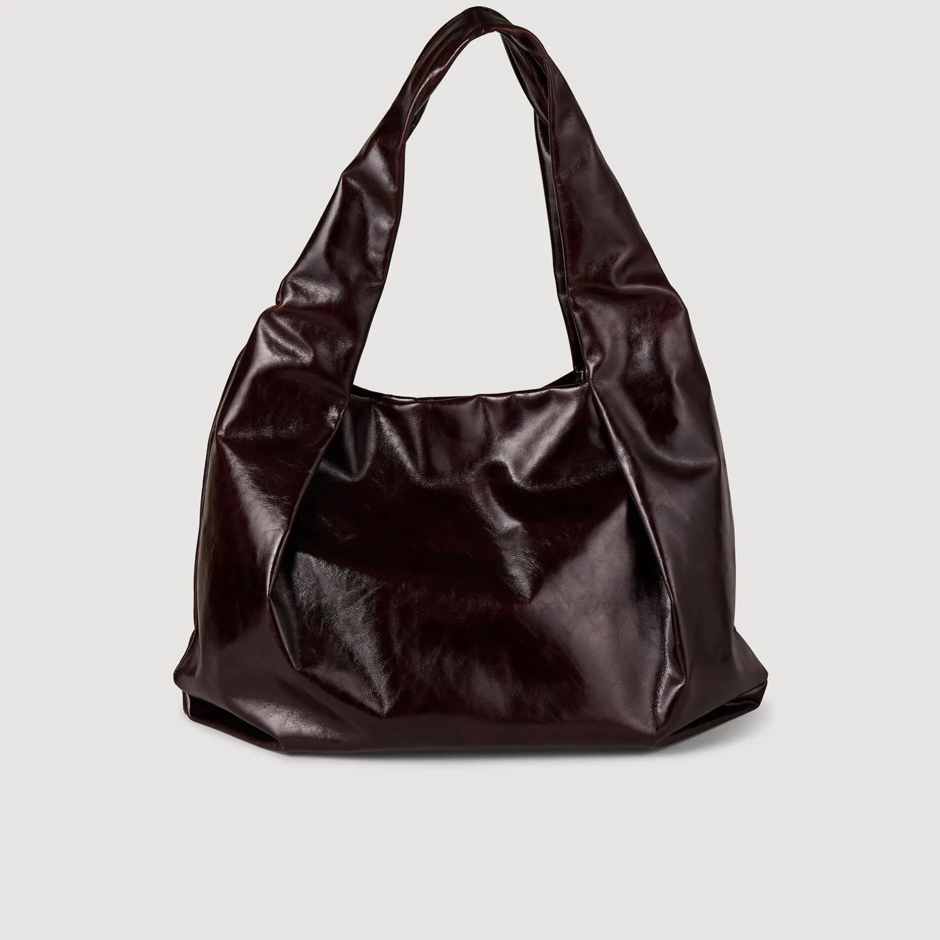 Femme SANDRO Grand Sac En Cuir Brillant