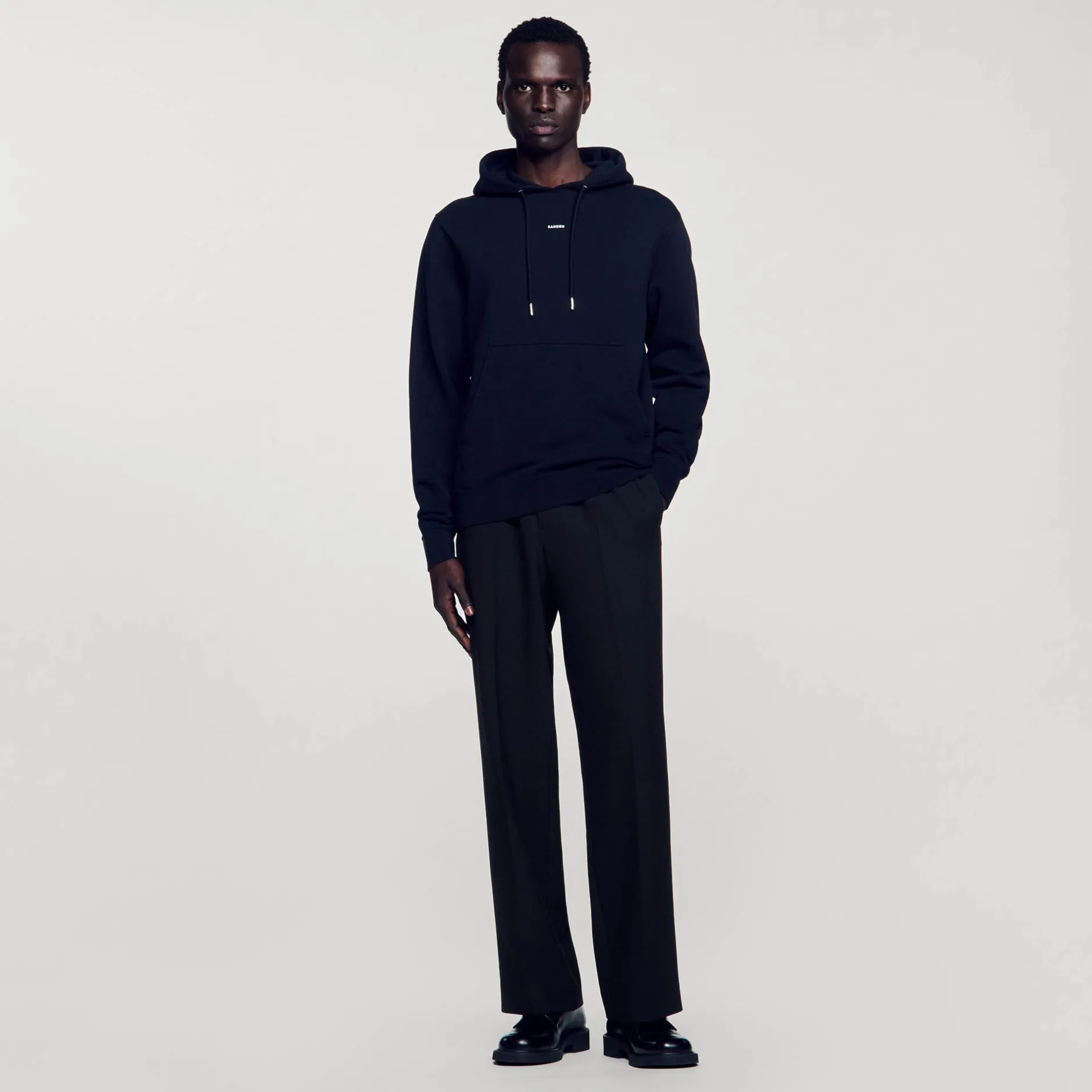 Femme/Homme SANDRO Hoodie Homme Brodé En Coton Biologique
