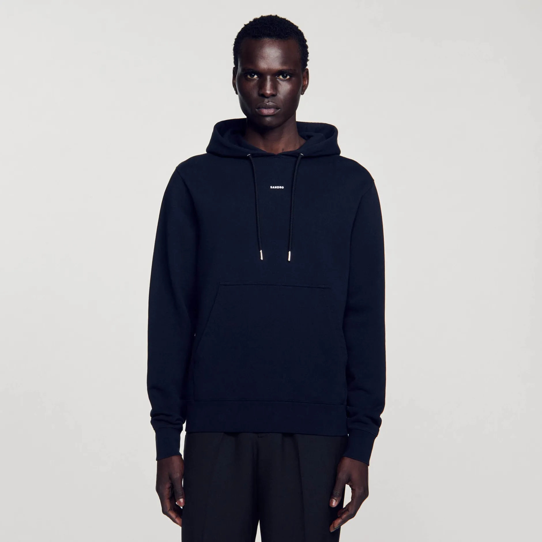 Femme/Homme SANDRO Hoodie Homme Brodé En Coton Biologique