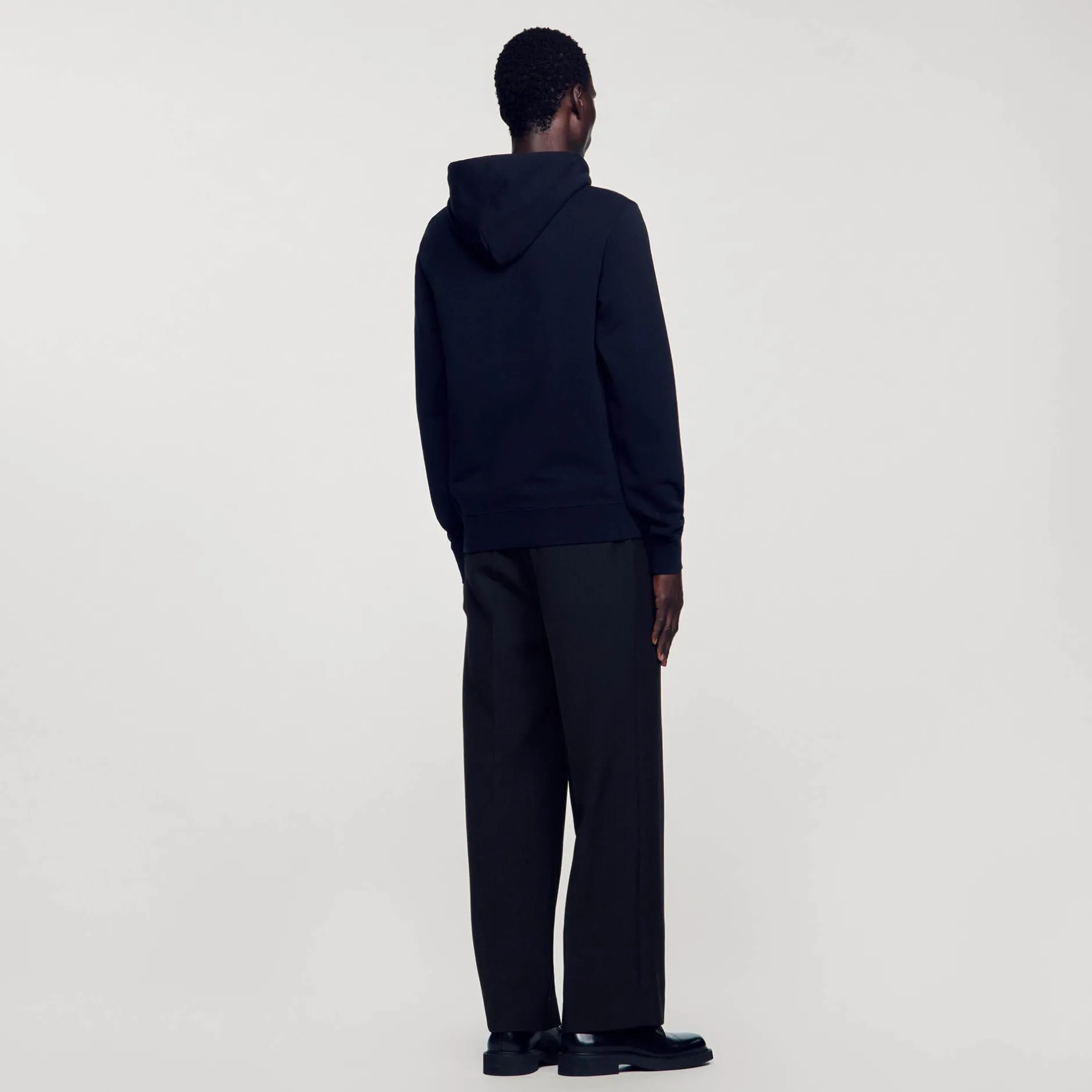 Femme/Homme SANDRO Hoodie Homme Brodé En Coton Biologique