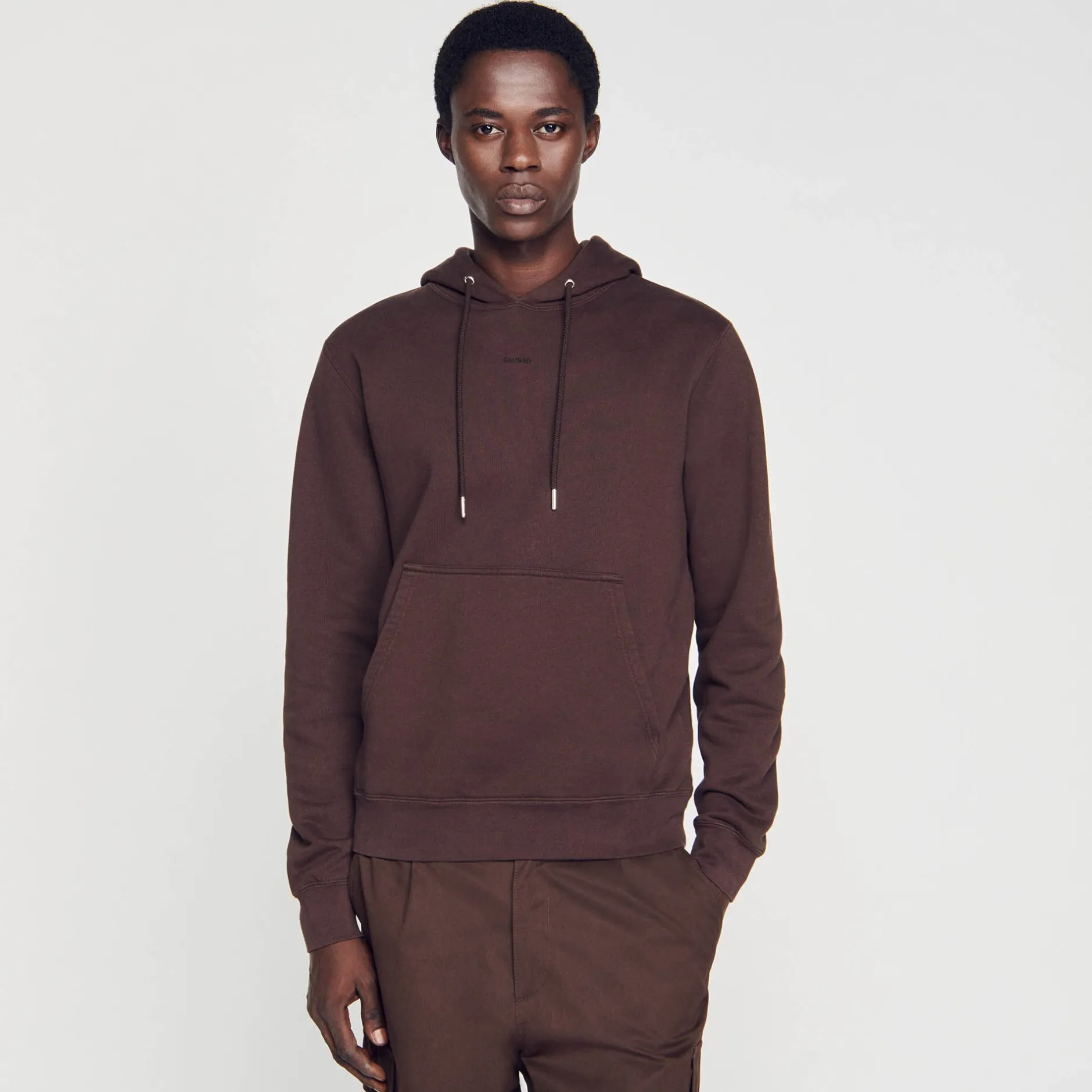 Femme/Homme SANDRO Hoodie Homme Brodé En Coton Biologique