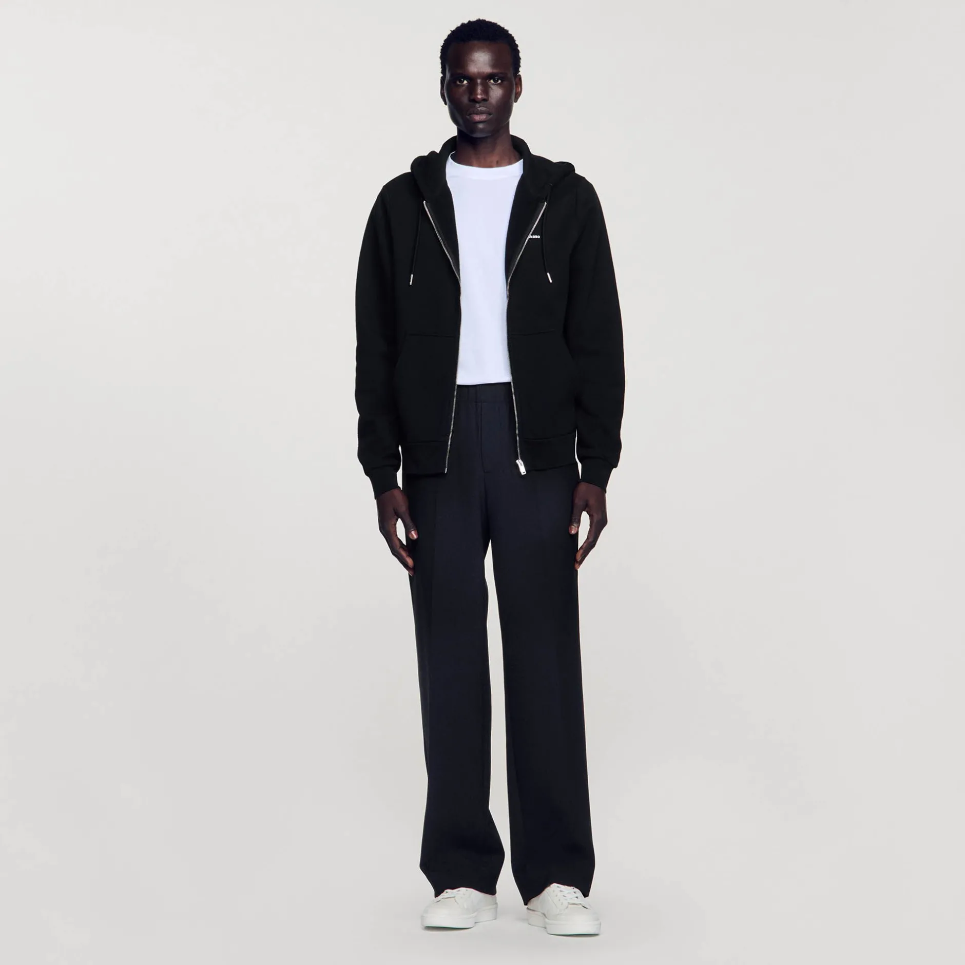 Homme SANDRO Hoodie Molletonné à Capuche