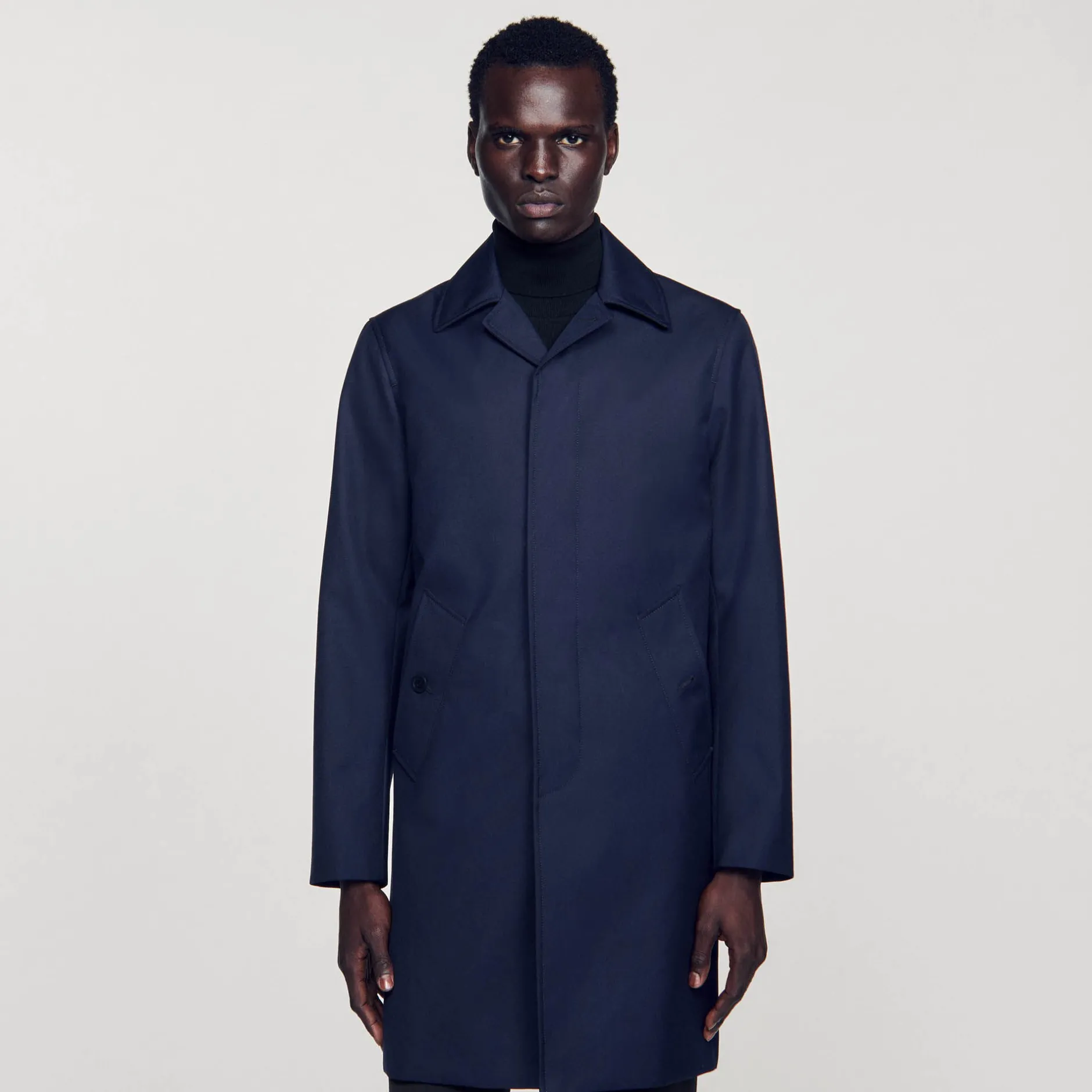 Homme SANDRO Imperméable Mac En Tissu Technique