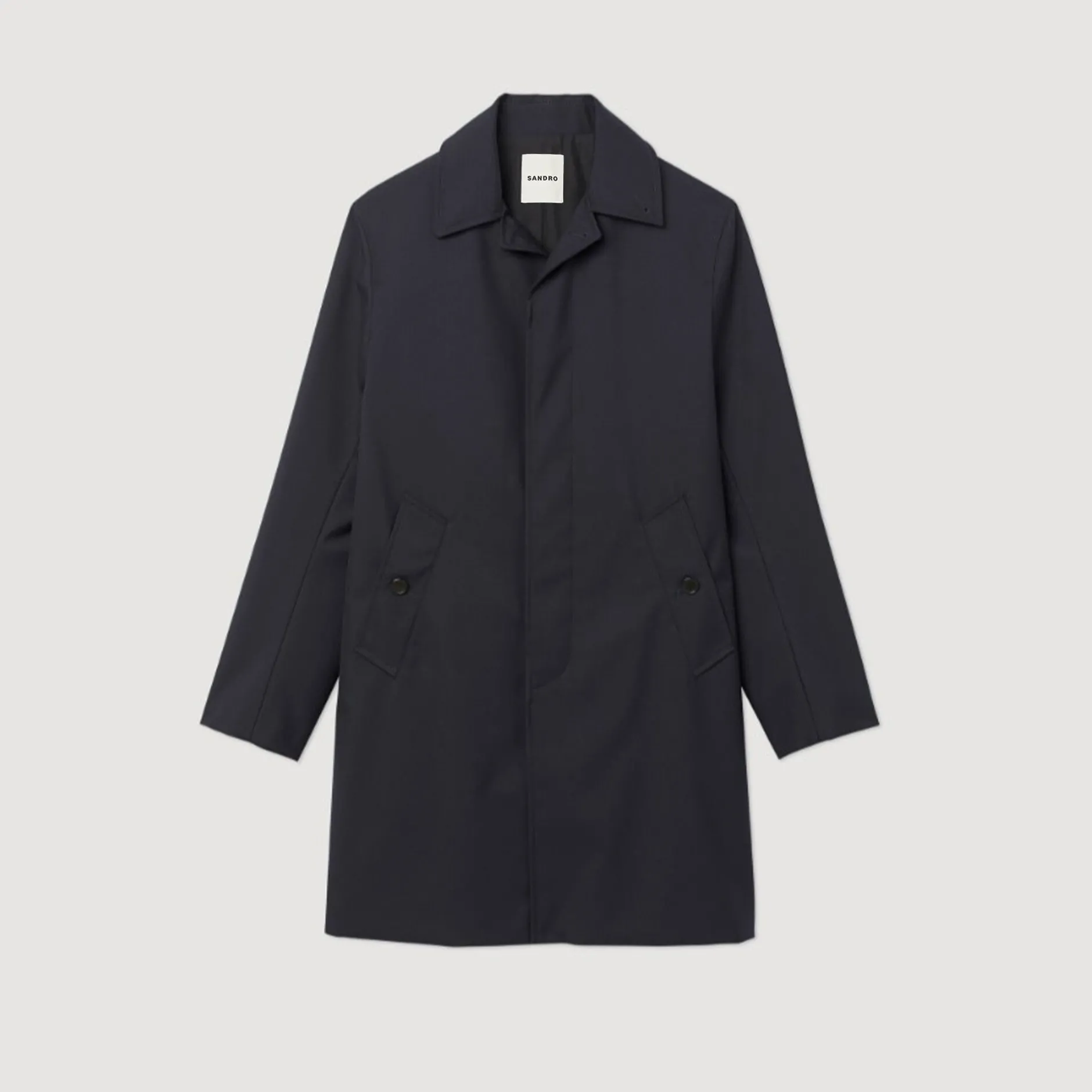 Homme SANDRO Imperméable Mac En Tissu Technique