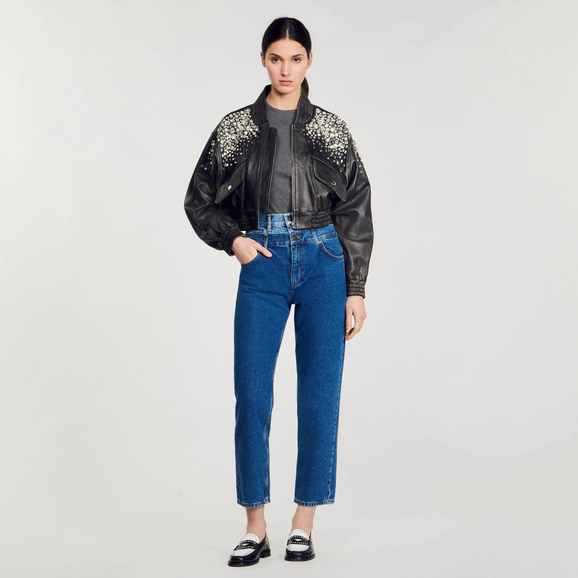 Femme SANDRO Jean Mom Double Ceinture