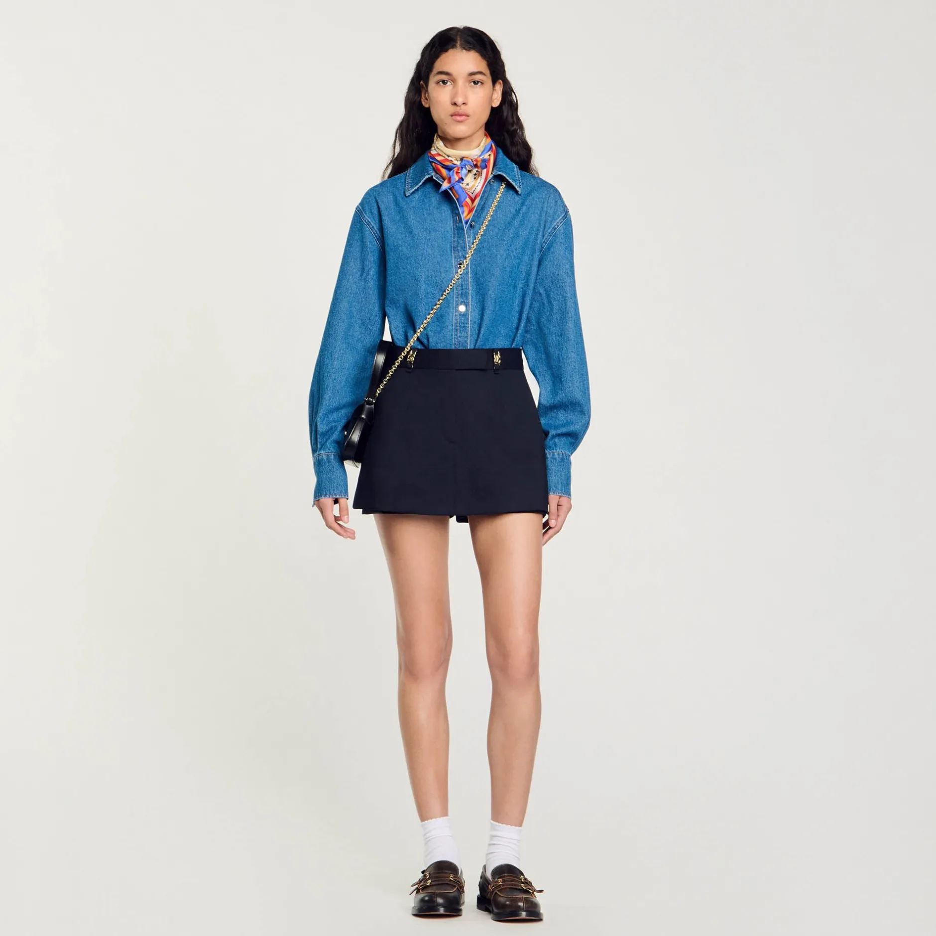 Femme SANDRO Jupe Short à Passants Fantaisie