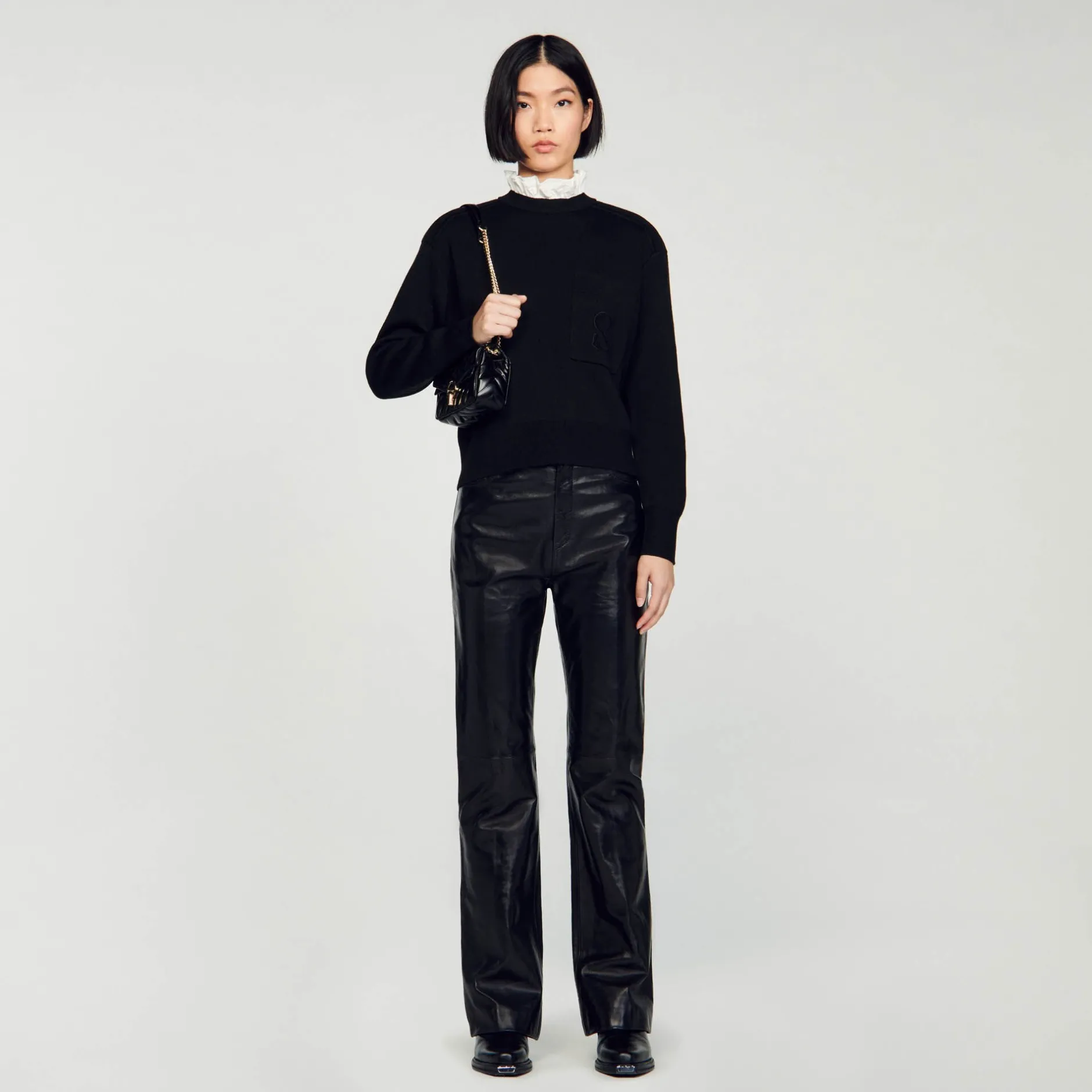 Femme SANDRO Mini Sac Yza En Cuir Lisse