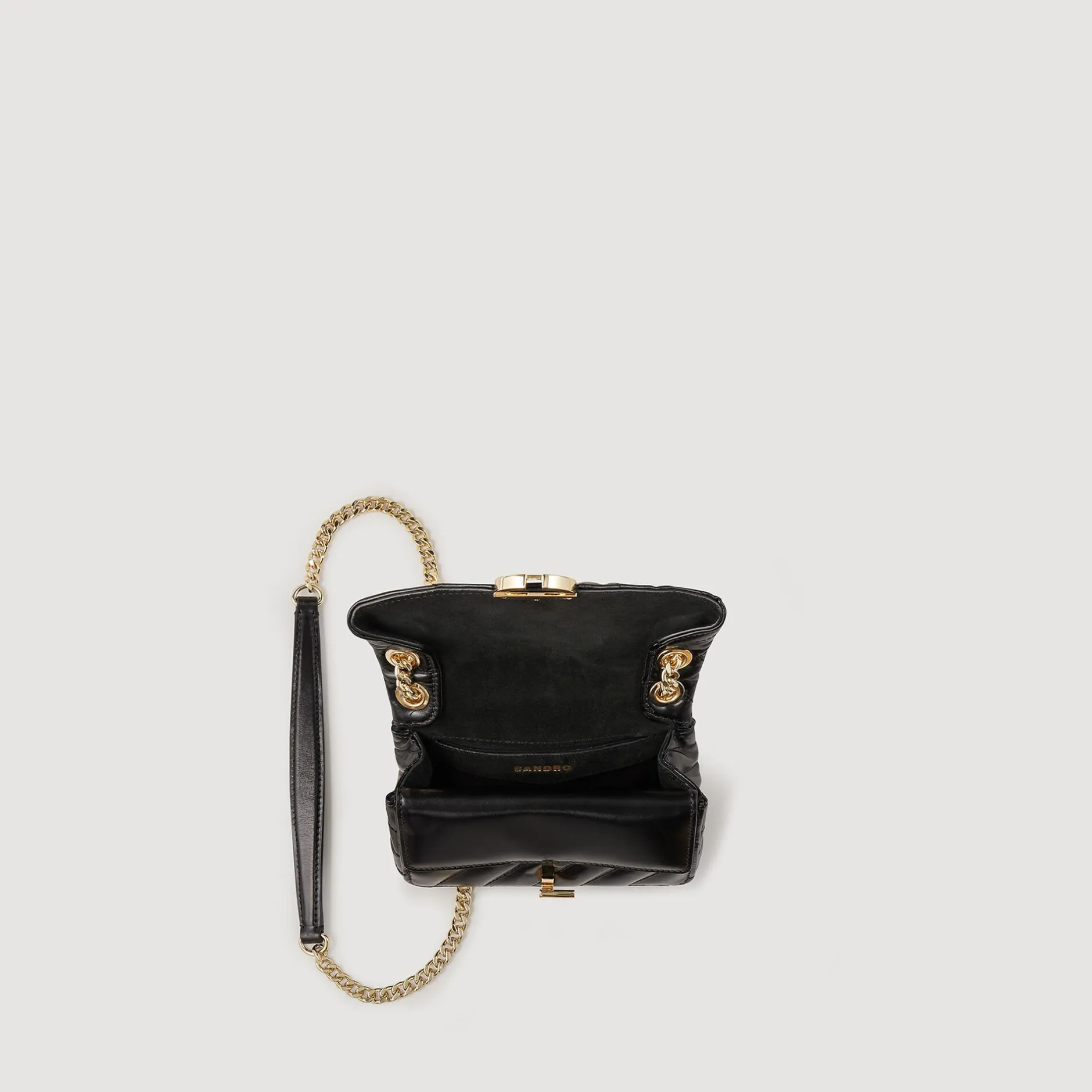 Femme SANDRO Mini Sac Yza En Cuir Lisse