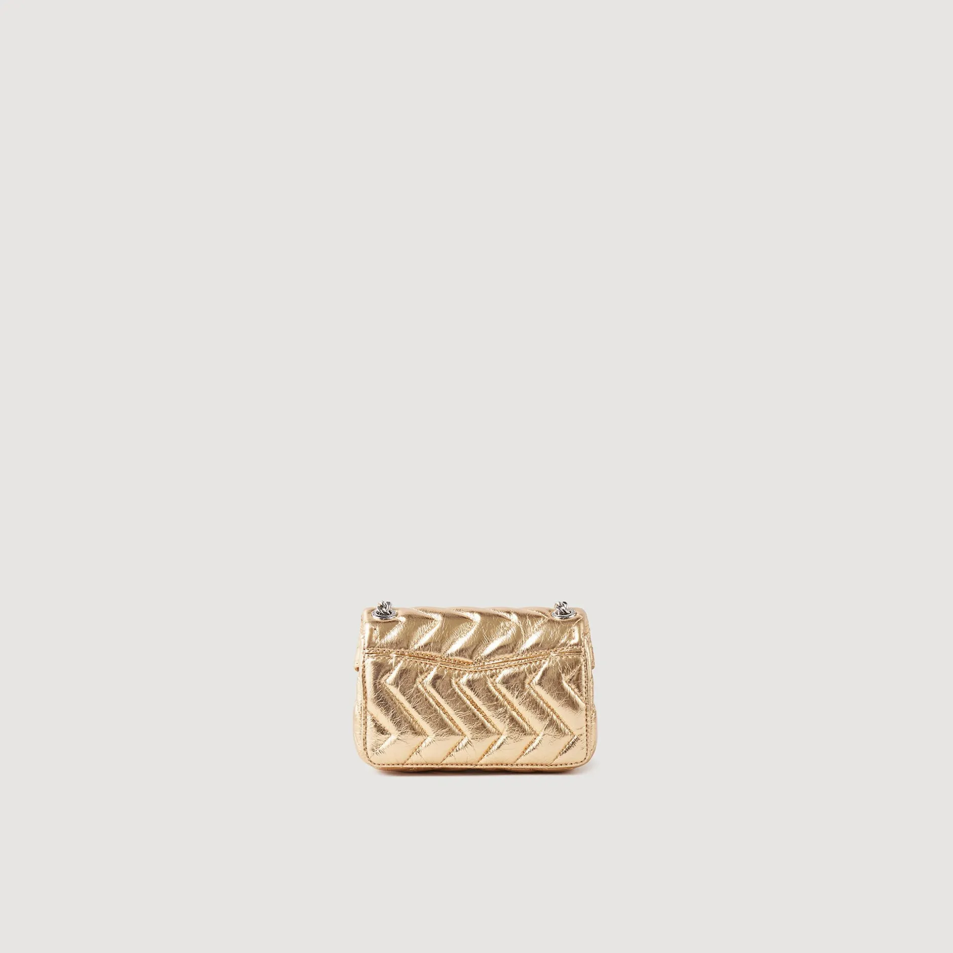 Femme SANDRO Mini Sac Yza En Cuir Métallisé